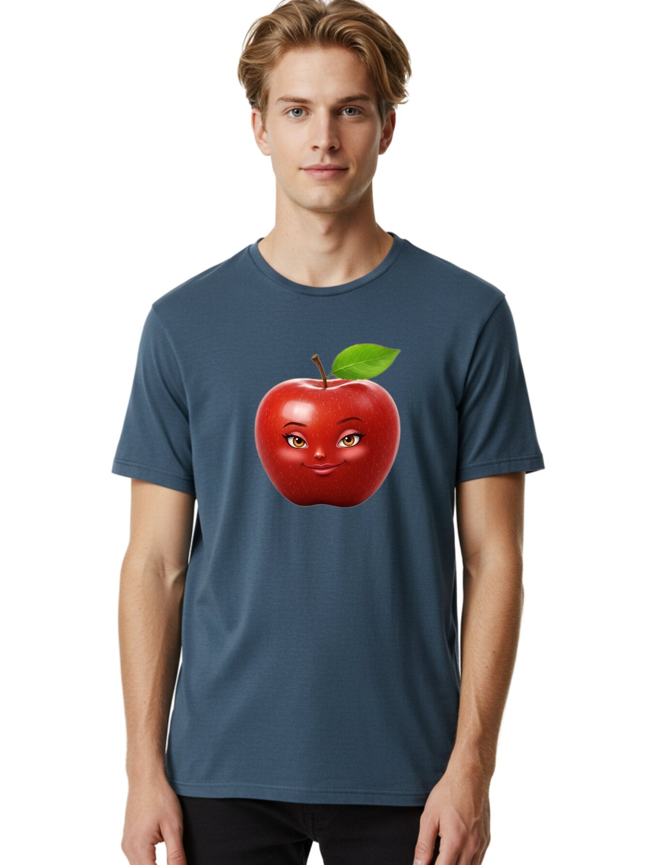 Red-Apple-With-Face Men'S Graphic Tee, 100% Cotton, Comfortable Casual Summer Wear, Machine Washable, Vintage Camera, Old Camera, Antique Camera, Black Camera, Classic Photography, Photography Equipment, Nostalgic Device, Film Camera, Bao791 19
