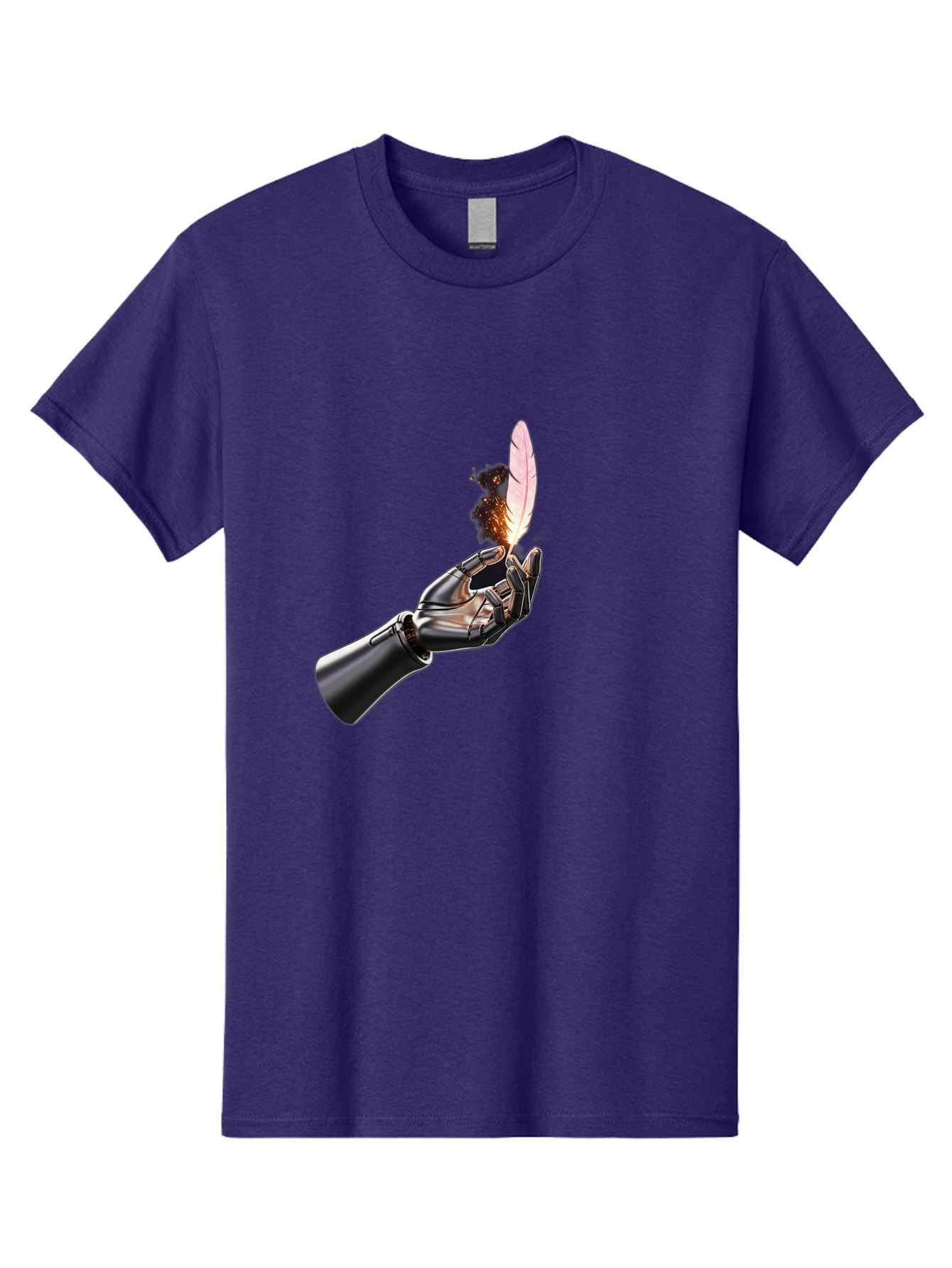 Robot-Hand-Holding-Feather-1 Men'S Graphic Tee, 100% Cotton, Comfortable Casual Summer Wear, Machine Washable, Vintage Camera, Old Camera, Antique Camera, Black Camera, Classic Photography, Photography Equipment, Nostalgic Device, Film Camera, Bao802 4