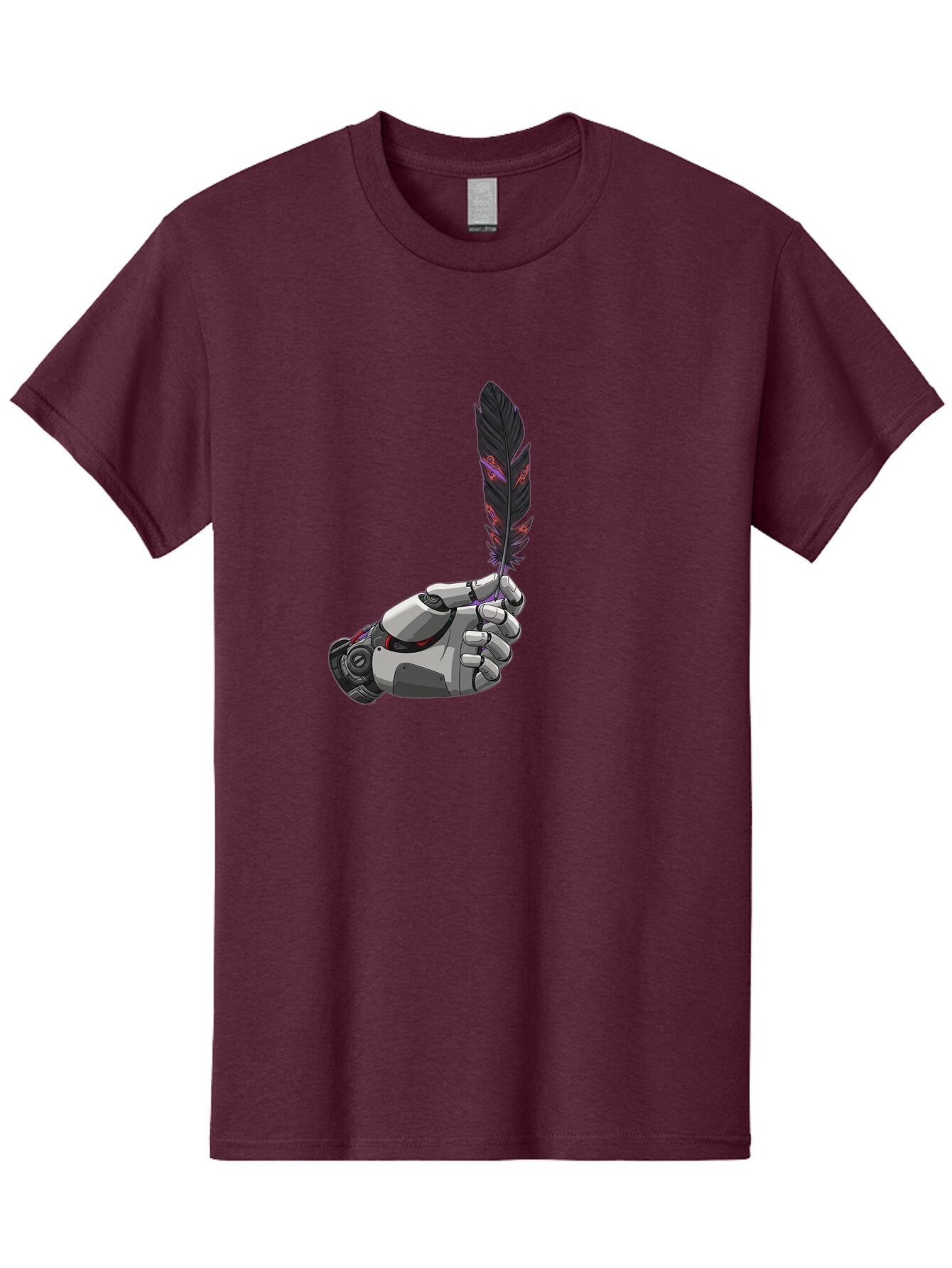 Robot-Hand-Holding-Feather Men'S Graphic Tee, 100% Cotton, Comfortable Casual Summer Wear, Machine Washable, Vintage Camera, Old Camera, Antique Camera, Black Camera, Classic Photography, Photography Equipment, Nostalgic Device, Film Camera, Bao803 5