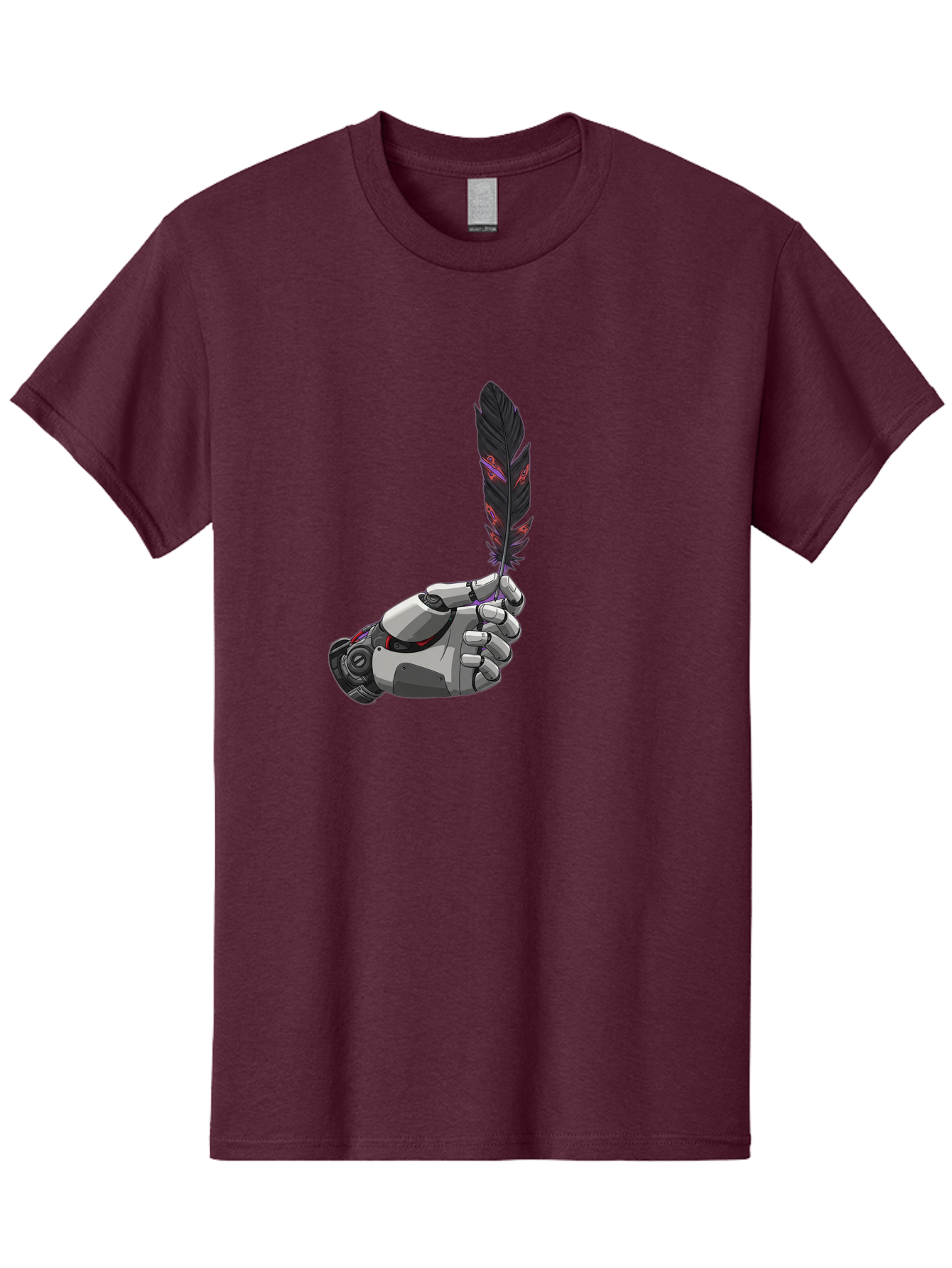 Robot-Hand-Holding-Feather Men'S Graphic Tee, 100% Cotton, Comfortable Casual Summer Wear, Machine Washable, Vintage Camera, Old Camera, Antique Camera, Black Camera, Classic Photography, Photography Equipment, Nostalgic Device, Film Camera, Bao803 3