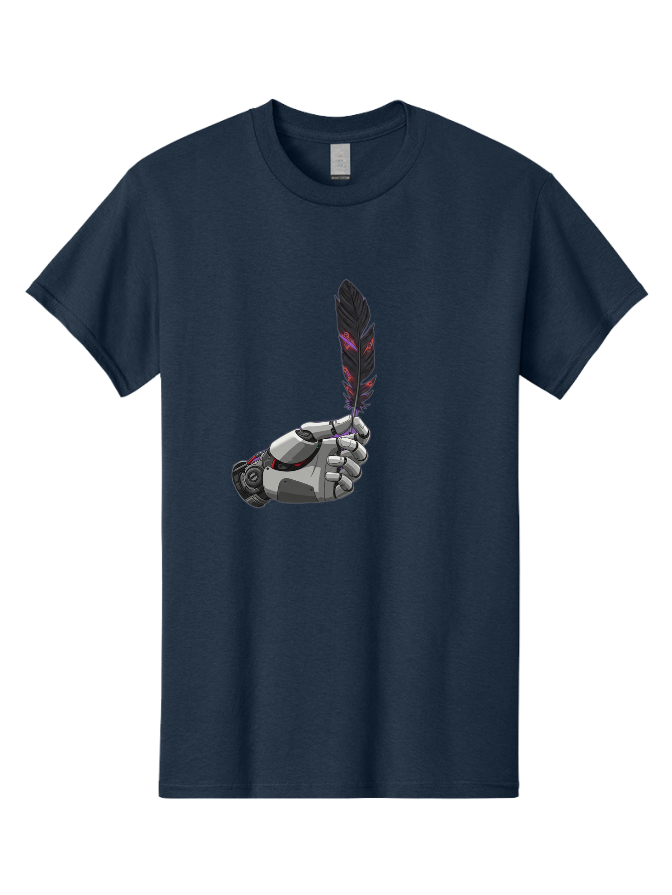 Robot-Hand-Holding-Feather Men'S Graphic Tee, 100% Cotton, Comfortable Casual Summer Wear, Machine Washable, Vintage Camera, Old Camera, Antique Camera, Black Camera, Classic Photography, Photography Equipment, Nostalgic Device, Film Camera, Bao803 15