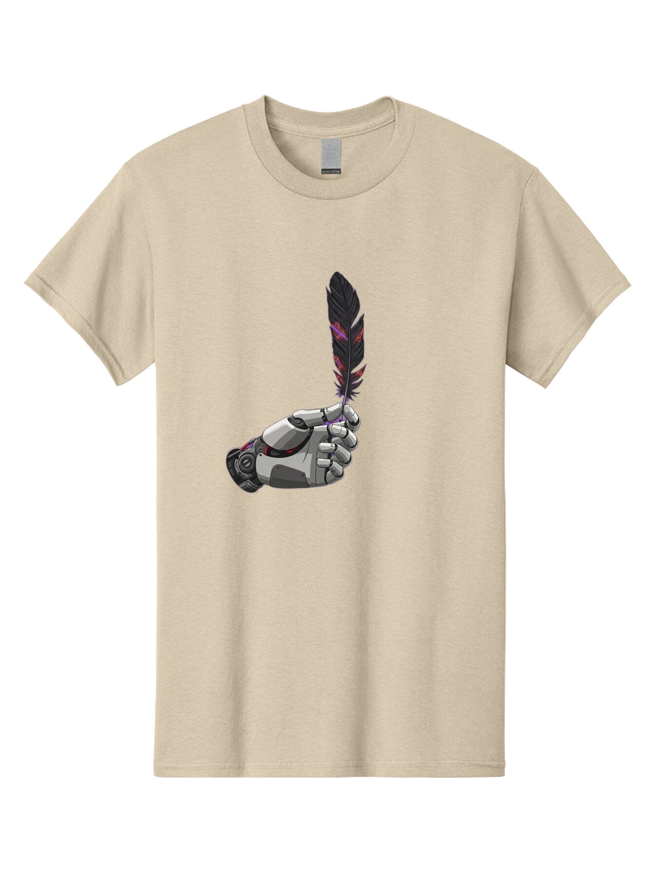 Robot-Hand-Holding-Feather Men'S Graphic Tee, 100% Cotton, Comfortable Casual Summer Wear, Machine Washable, Vintage Camera, Old Camera, Antique Camera, Black Camera, Classic Photography, Photography Equipment, Nostalgic Device, Film Camera, Bao803 13