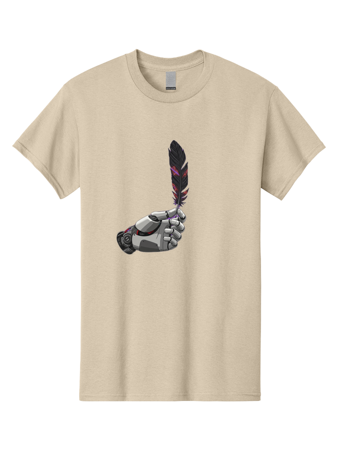 Robot-Hand-Holding-Feather Men'S Graphic Tee, 100% Cotton, Comfortable Casual Summer Wear, Machine Washable, Vintage Camera, Old Camera, Antique Camera, Black Camera, Classic Photography, Photography Equipment, Nostalgic Device, Film Camera, Bao803 7