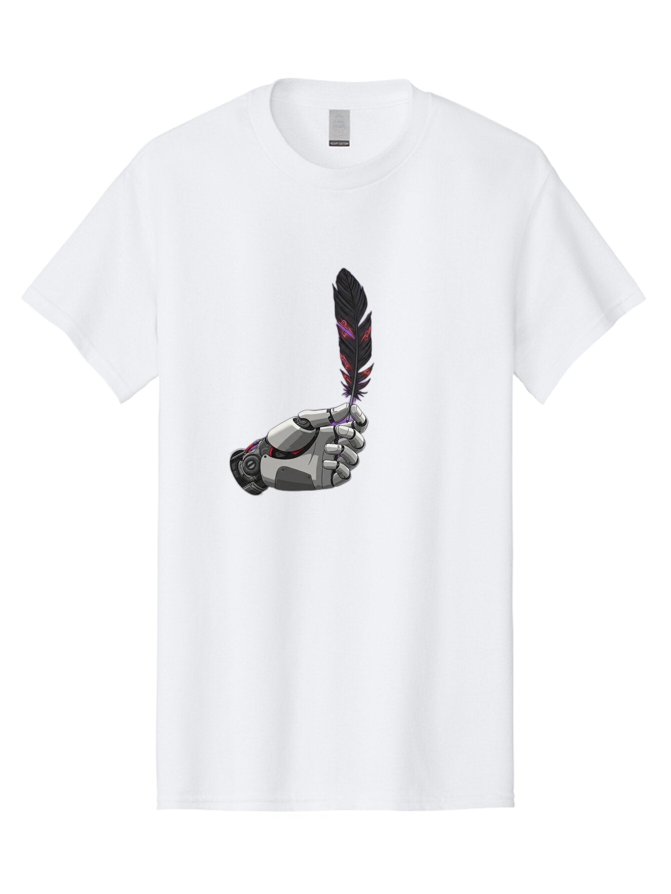 Robot-Hand-Holding-Feather Men'S Graphic Tee, 100% Cotton, Comfortable Casual Summer Wear, Machine Washable, Vintage Camera, Old Camera, Antique Camera, Black Camera, Classic Photography, Photography Equipment, Nostalgic Device, Film Camera, Bao803