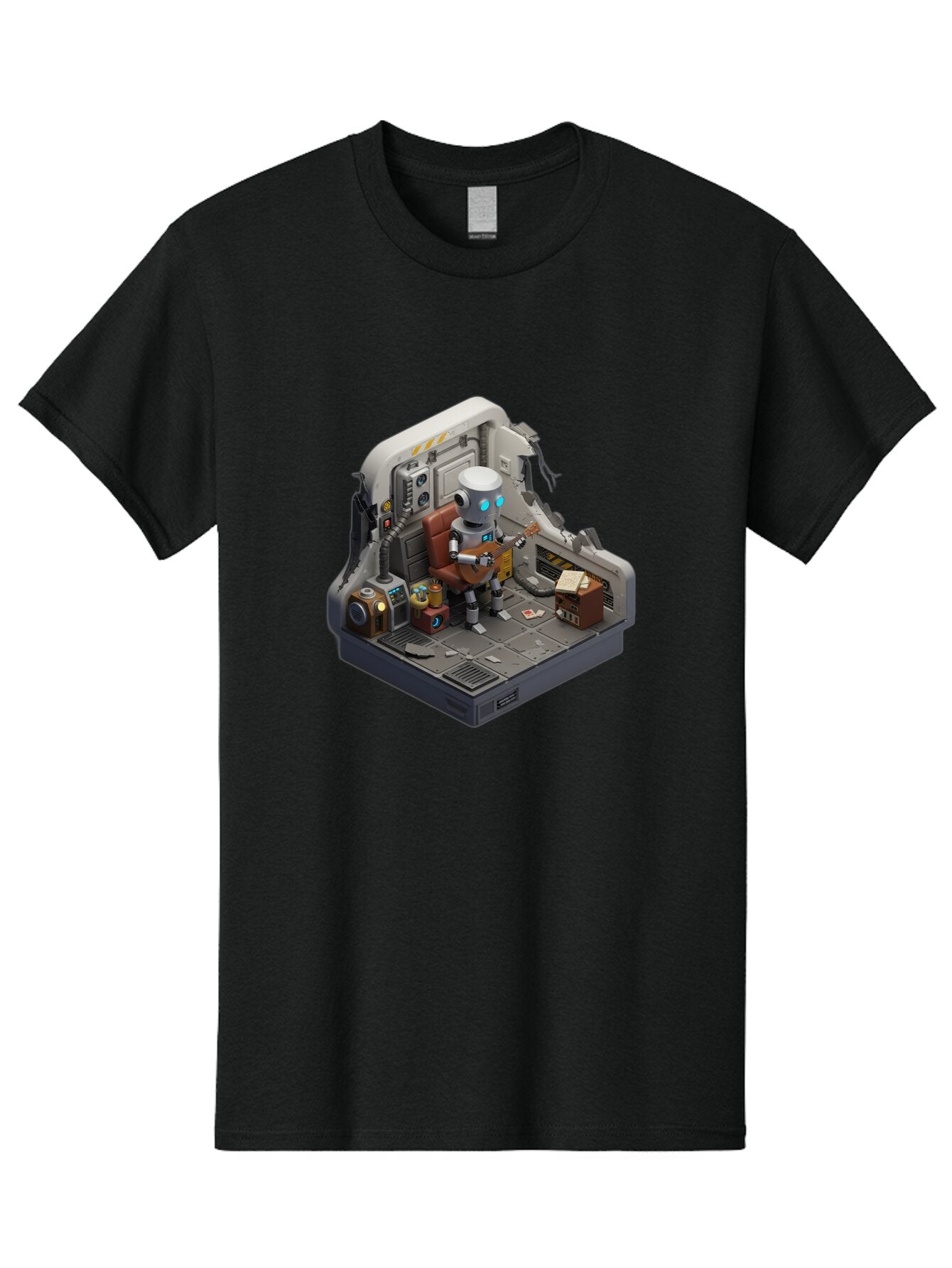 Robot-In-Control-Room Men'S Graphic Tee, 100% Cotton, Comfortable Casual Summer Wear, Machine Washable, Vintage Camera, Old Camera, Antique Camera, Black Camera, Classic Photography, Photography Equipment, Nostalgic Device, Film Camera, Bao804 6