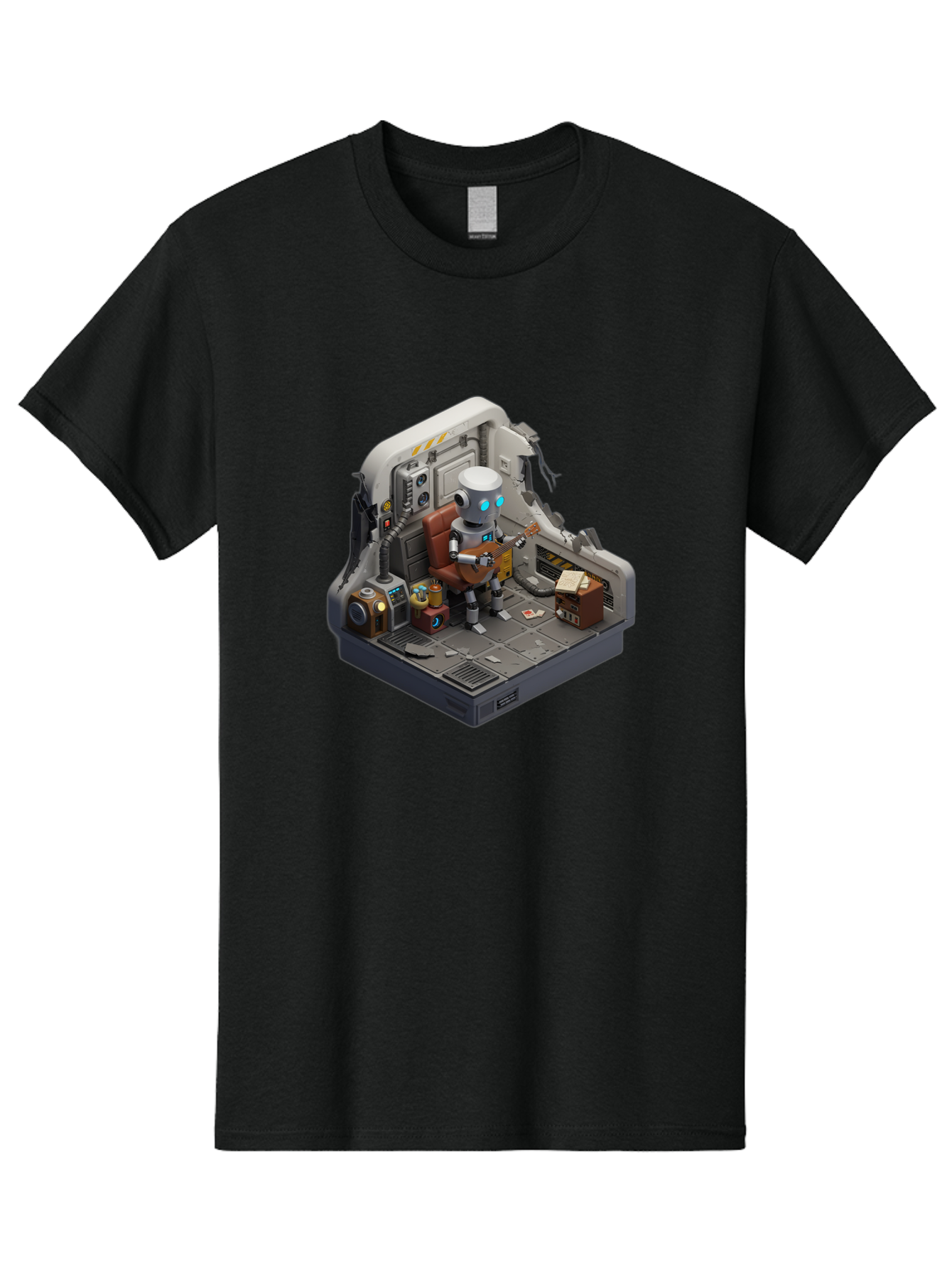 Robot-In-Control-Room Men'S Graphic Tee, 100% Cotton, Comfortable Casual Summer Wear, Machine Washable, Vintage Camera, Old Camera, Antique Camera, Black Camera, Classic Photography, Photography Equipment, Nostalgic Device, Film Camera, Bao804 7