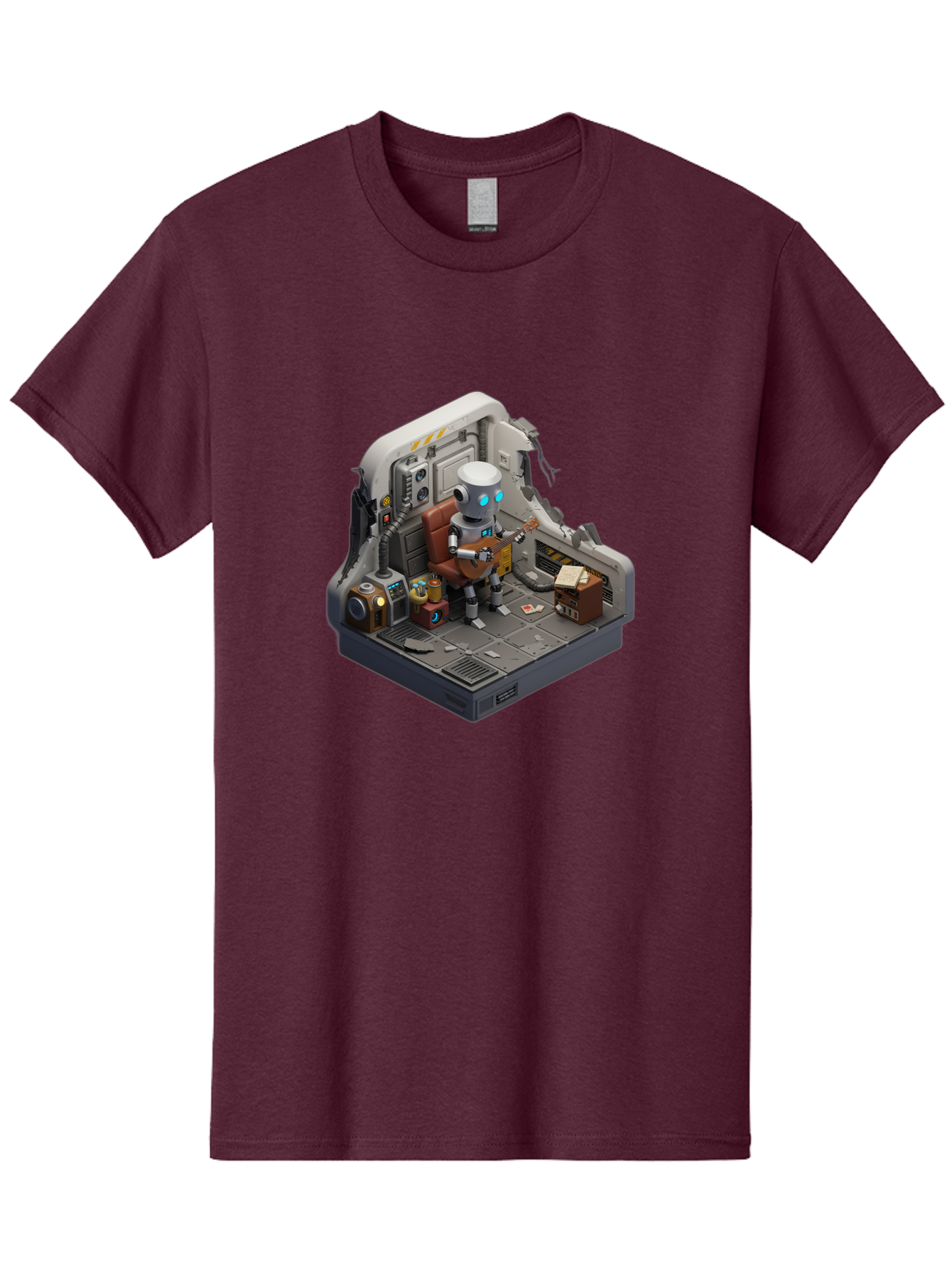 Robot-In-Control-Room Men'S Graphic Tee, 100% Cotton, Comfortable Casual Summer Wear, Machine Washable, Vintage Camera, Old Camera, Antique Camera, Black Camera, Classic Photography, Photography Equipment, Nostalgic Device, Film Camera, Bao804 3