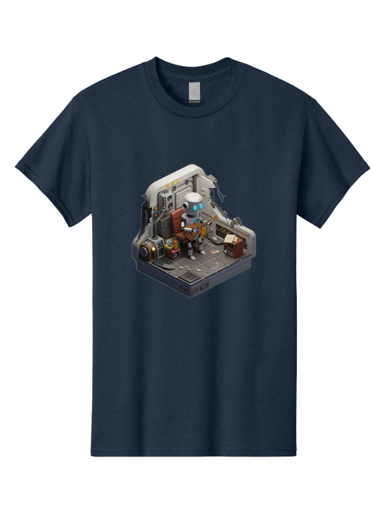 Robot-In-Control-Room Men'S Graphic Tee, 100% Cotton, Comfortable Casual Summer Wear, Machine Washable, Vintage Camera, Old Camera, Antique Camera, Black Camera, Classic Photography, Photography Equipment, Nostalgic Device, Film Camera, Bao804 3