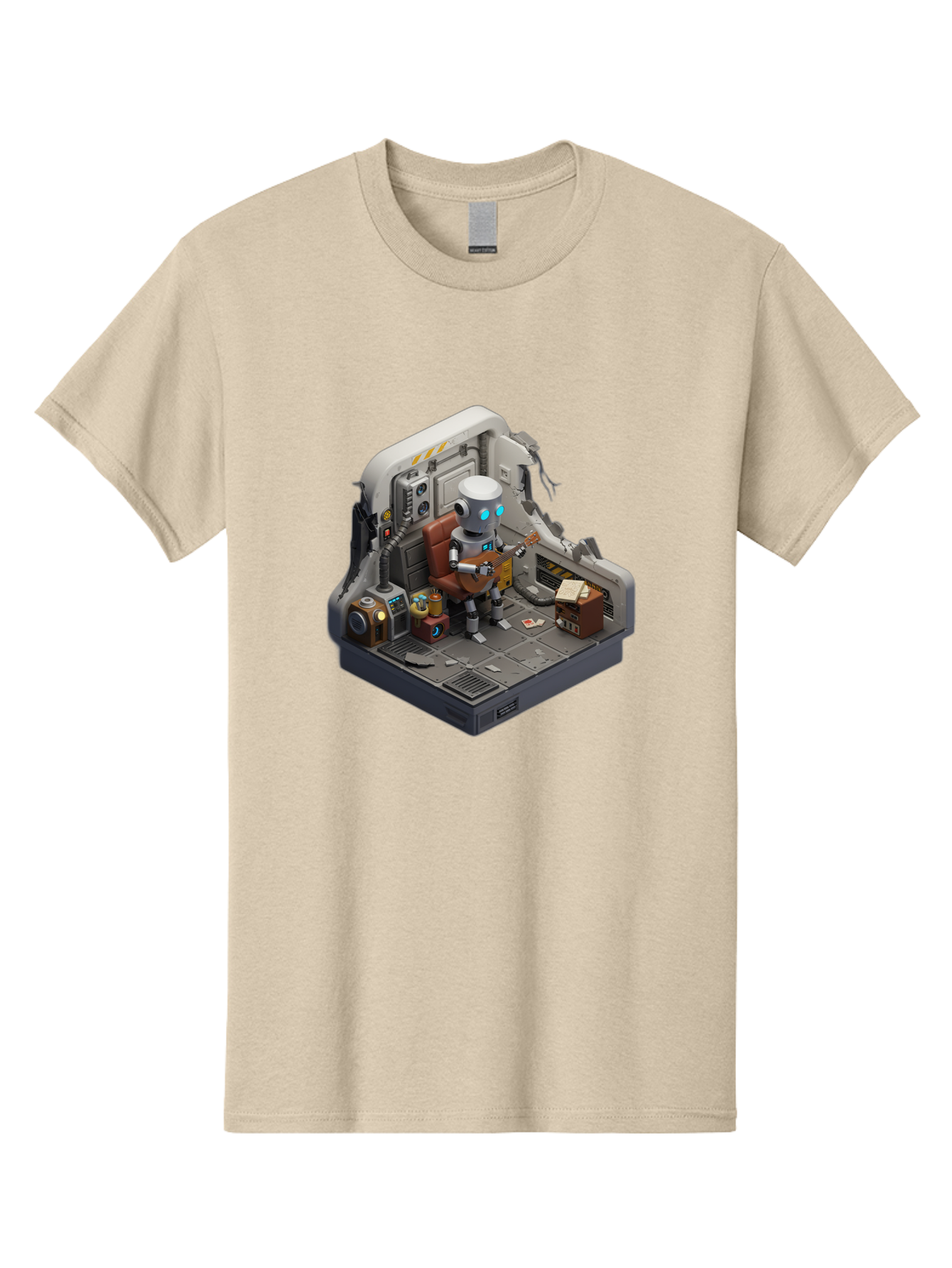 Robot-In-Control-Room Men'S Graphic Tee, 100% Cotton, Comfortable Casual Summer Wear, Machine Washable, Vintage Camera, Old Camera, Antique Camera, Black Camera, Classic Photography, Photography Equipment, Nostalgic Device, Film Camera, Bao804