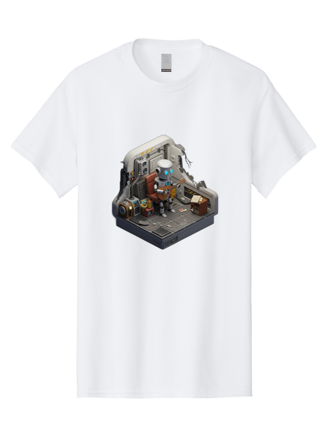 Robot-In-Control-Room Men'S Graphic Tee, 100% Cotton, Comfortable Casual Summer Wear, Machine Washable, Vintage Camera, Old Camera, Antique Camera, Black Camera, Classic Photography, Photography Equipment, Nostalgic Device, Film Camera, Bao804