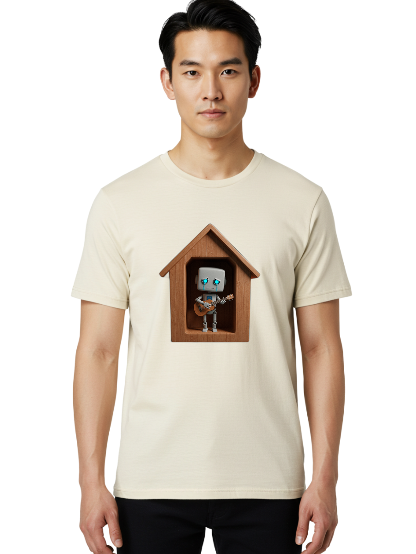 Robot-In-Dog-House Men'S Graphic Tee, 100% Cotton, Comfortable Casual Summer Wear, Machine Washable, Vintage Camera, Old Camera, Antique Camera, Black Camera, Classic Photography, Photography Equipment, Nostalgic Device, Film Camera, Bao805 19