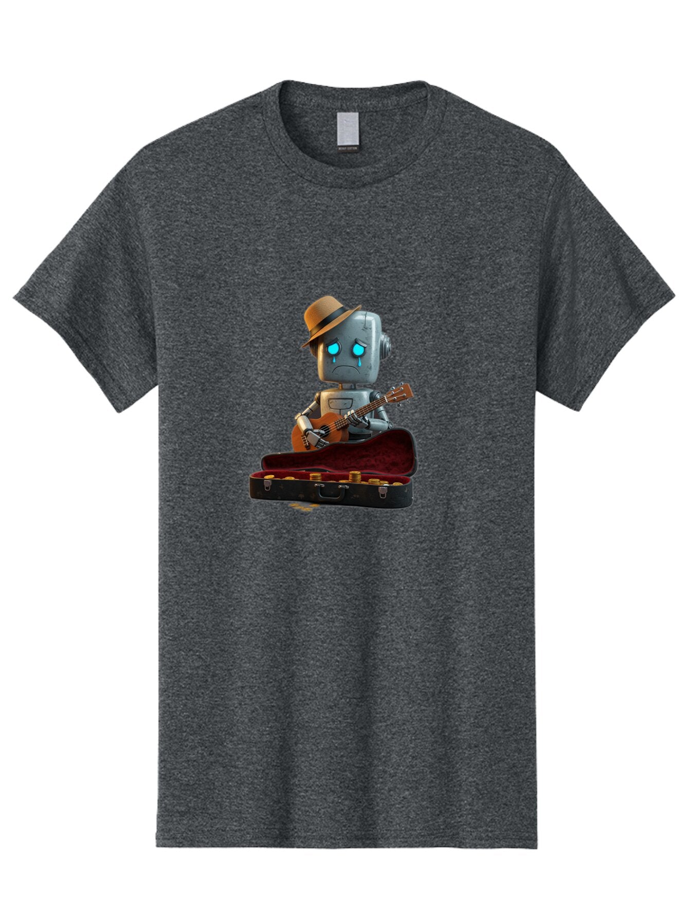 Sad-Robot-Musician Men'S Graphic Tee, 100% Cotton, Comfortable Casual Summer Wear, Machine Washable, Vintage Camera, Old Camera, Antique Camera, Black Camera, Classic Photography, Photography Equipment, Nostalgic Device, Film Camera, Bao837 5