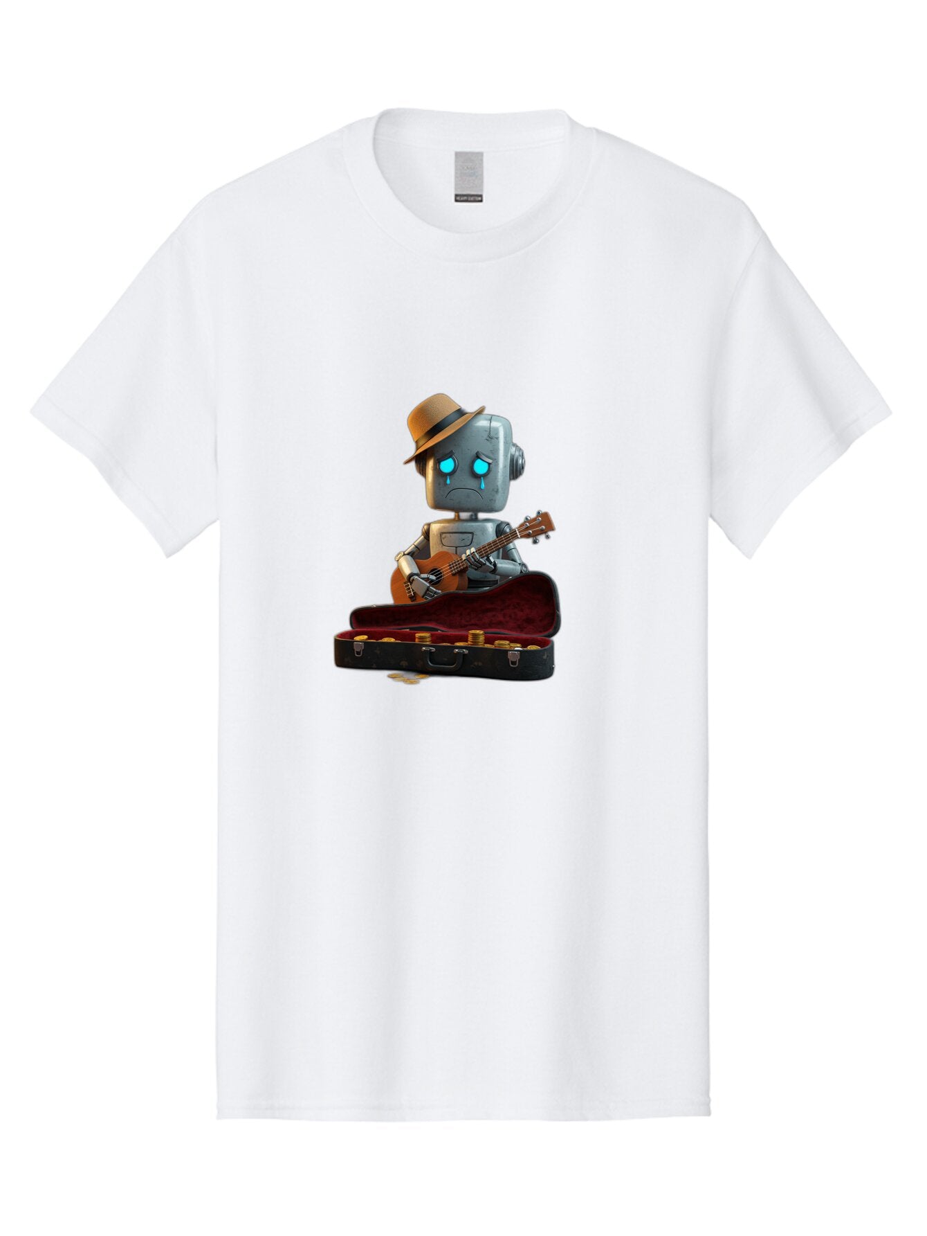 Sad-Robot-Musician Men'S Graphic Tee, 100% Cotton, Comfortable Casual Summer Wear, Machine Washable, Vintage Camera, Old Camera, Antique Camera, Black Camera, Classic Photography, Photography Equipment, Nostalgic Device, Film Camera, Bao837 7