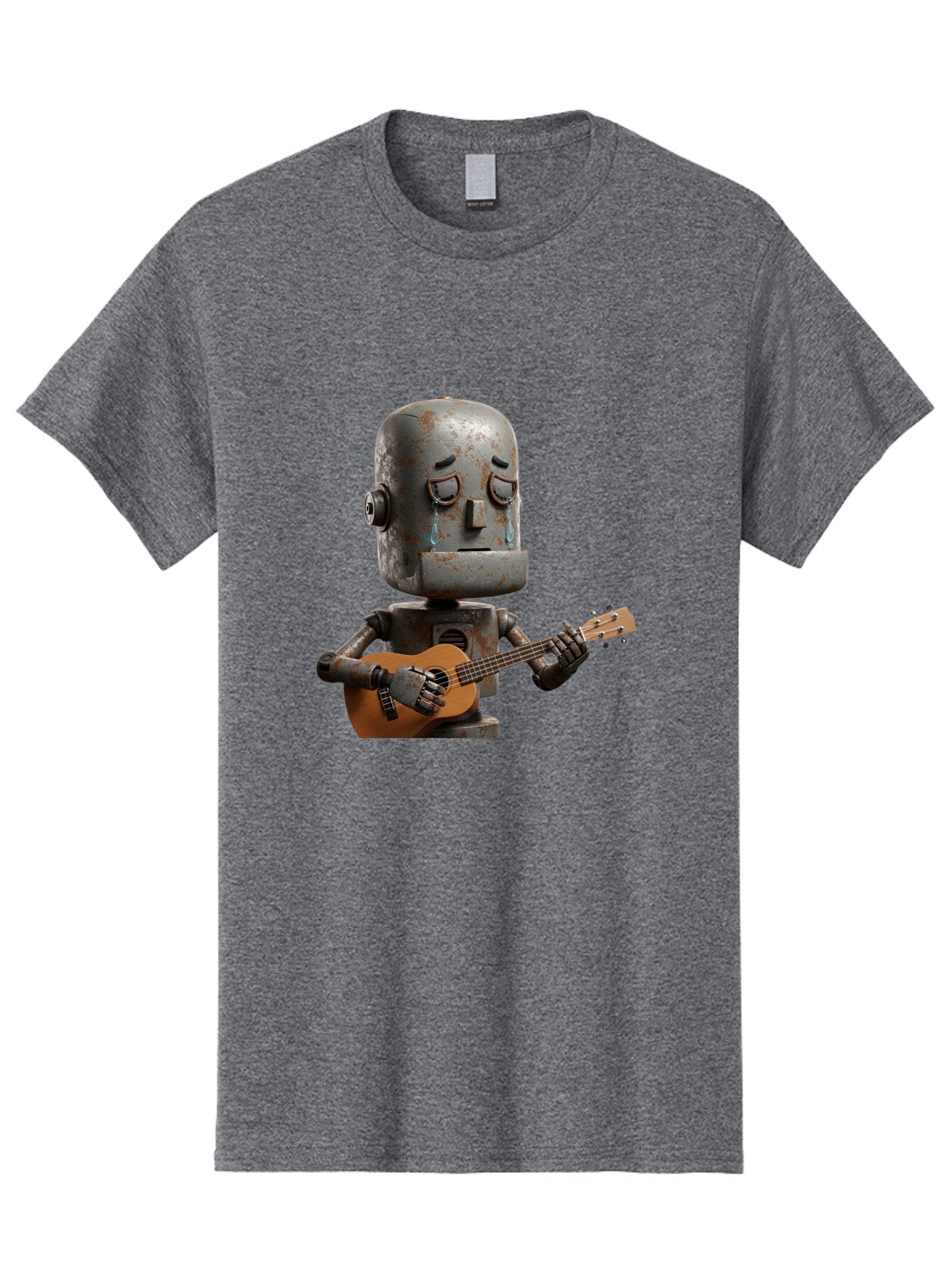 Sad-Robot-Playing-Guitar Men'S Graphic Tee, 100% Cotton, Comfortable Casual Summer Wear, Machine Washable, Vintage Camera, Old Camera, Antique Camera, Black Camera, Classic Photography, Photography Equipment, Nostalgic Device, Film Camera, Bao838 13