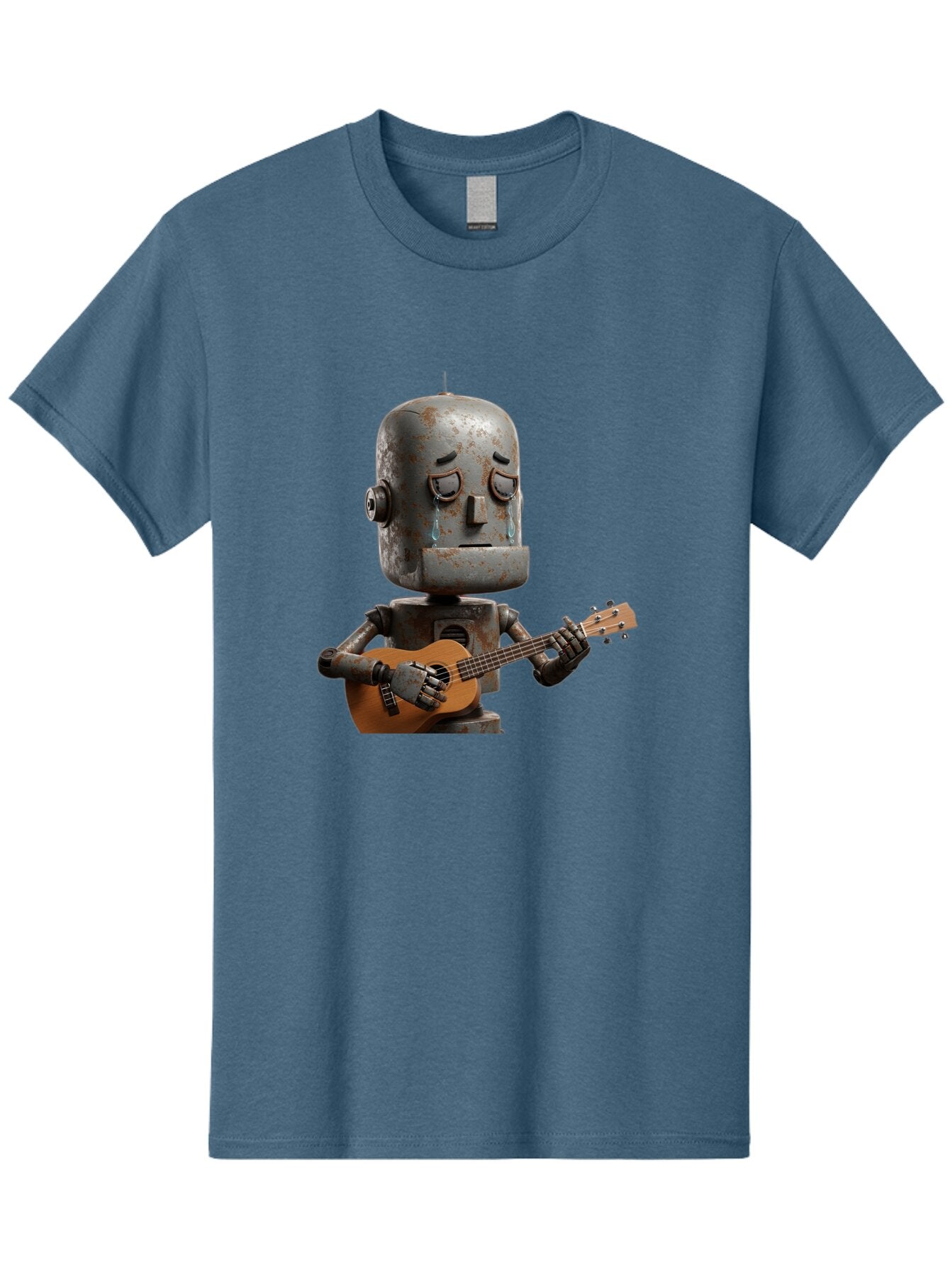 Sad-Robot-Playing-Guitar Men'S Graphic Tee, 100% Cotton, Comfortable Casual Summer Wear, Machine Washable, Vintage Camera, Old Camera, Antique Camera, Black Camera, Classic Photography, Photography Equipment, Nostalgic Device, Film Camera, Bao838 9