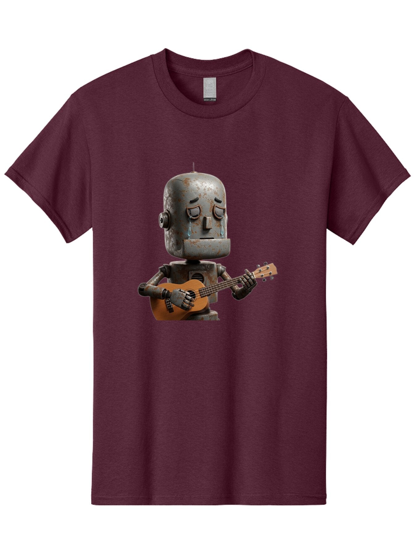 Sad-Robot-Playing-Guitar Men'S Graphic Tee, 100% Cotton, Comfortable Casual Summer Wear, Machine Washable, Vintage Camera, Old Camera, Antique Camera, Black Camera, Classic Photography, Photography Equipment, Nostalgic Device, Film Camera, Bao838 12