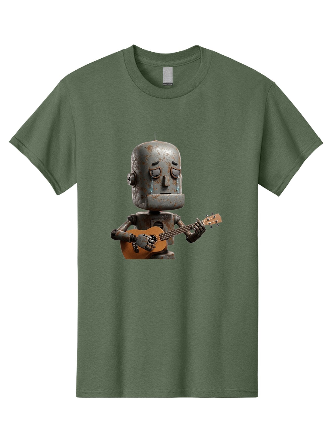 Sad-Robot-Playing-Guitar Men'S Graphic Tee, 100% Cotton, Comfortable Casual Summer Wear, Machine Washable, Vintage Camera, Old Camera, Antique Camera, Black Camera, Classic Photography, Photography Equipment, Nostalgic Device, Film Camera, Bao838 5