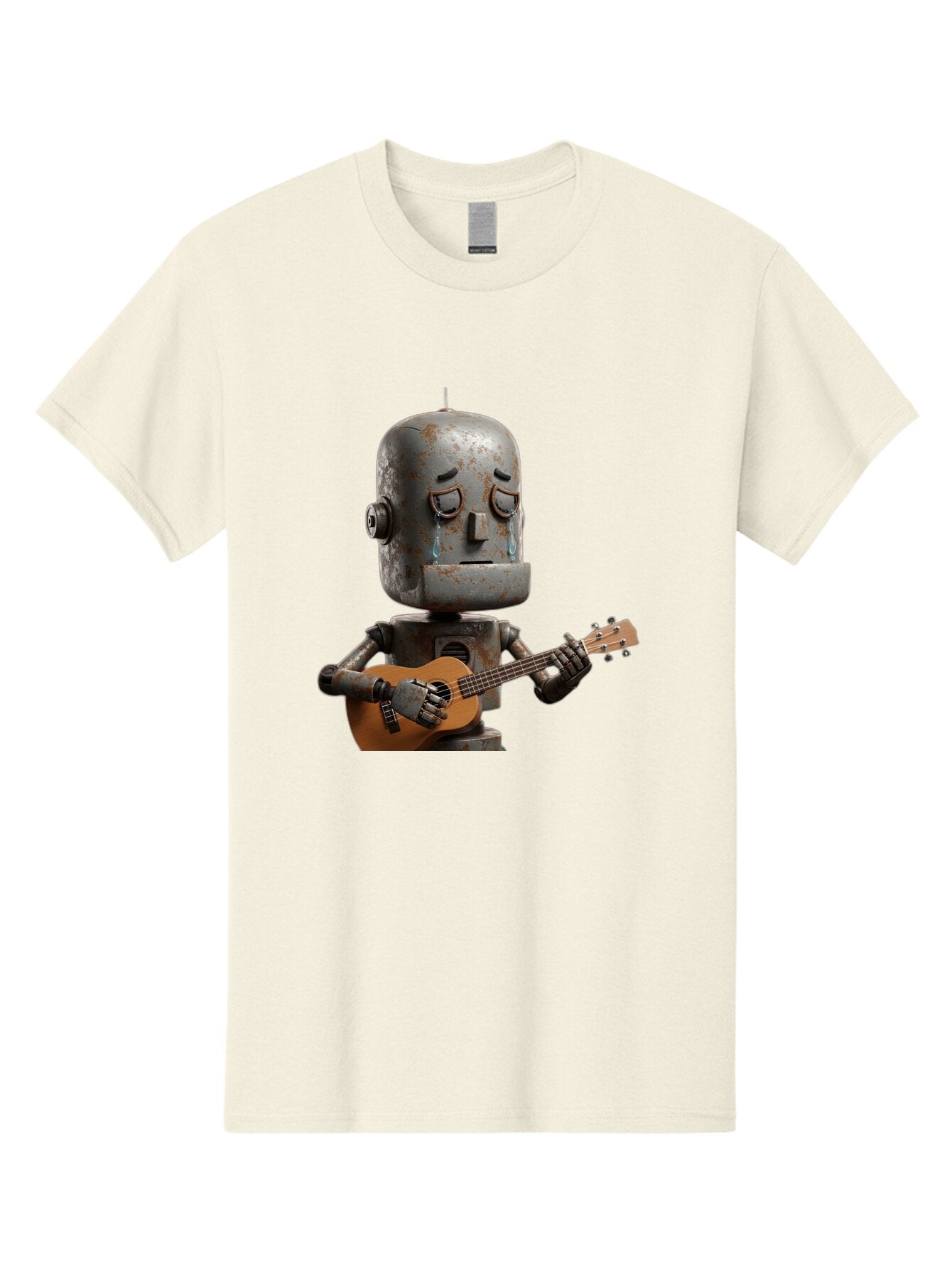 Sad-Robot-Playing-Guitar Men'S Graphic Tee, 100% Cotton, Comfortable Casual Summer Wear, Machine Washable, Vintage Camera, Old Camera, Antique Camera, Black Camera, Classic Photography, Photography Equipment, Nostalgic Device, Film Camera, Bao838 8