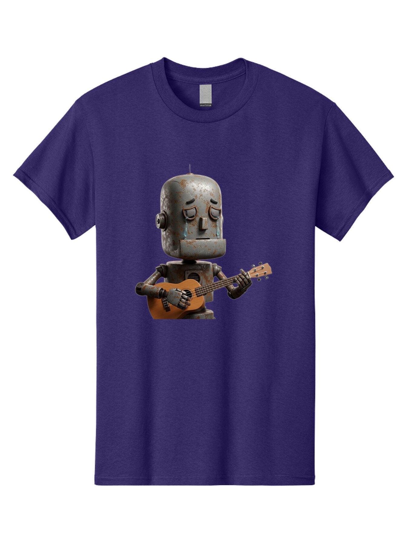 Sad-Robot-Playing-Guitar Men'S Graphic Tee, 100% Cotton, Comfortable Casual Summer Wear, Machine Washable, Vintage Camera, Old Camera, Antique Camera, Black Camera, Classic Photography, Photography Equipment, Nostalgic Device, Film Camera, Bao838 6