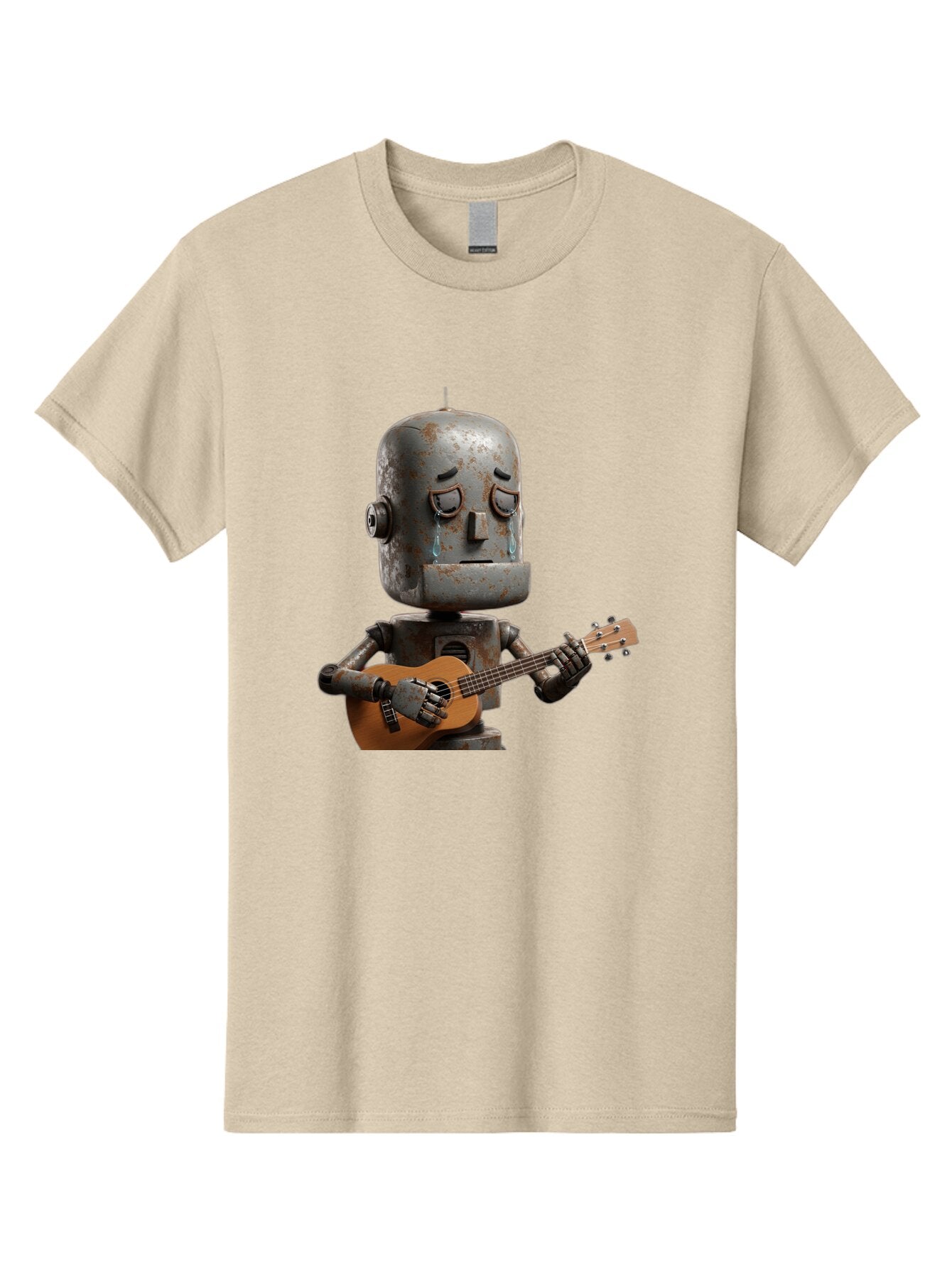 Sad-Robot-Playing-Guitar Men'S Graphic Tee, 100% Cotton, Comfortable Casual Summer Wear, Machine Washable, Vintage Camera, Old Camera, Antique Camera, Black Camera, Classic Photography, Photography Equipment, Nostalgic Device, Film Camera, Bao838 4