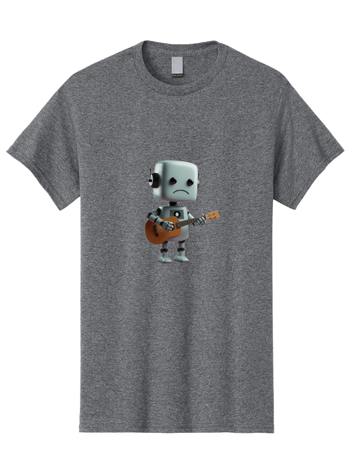Sad-Robot-With-Guitar-1 Men'S Graphic Tee, 100% Cotton, Comfortable Casual Summer Wear, Machine Washable, Vintage Camera, Old Camera, Antique Camera, Black Camera, Classic Photography, Photography Equipment, Nostalgic Device, Film Camera, Bao839 3