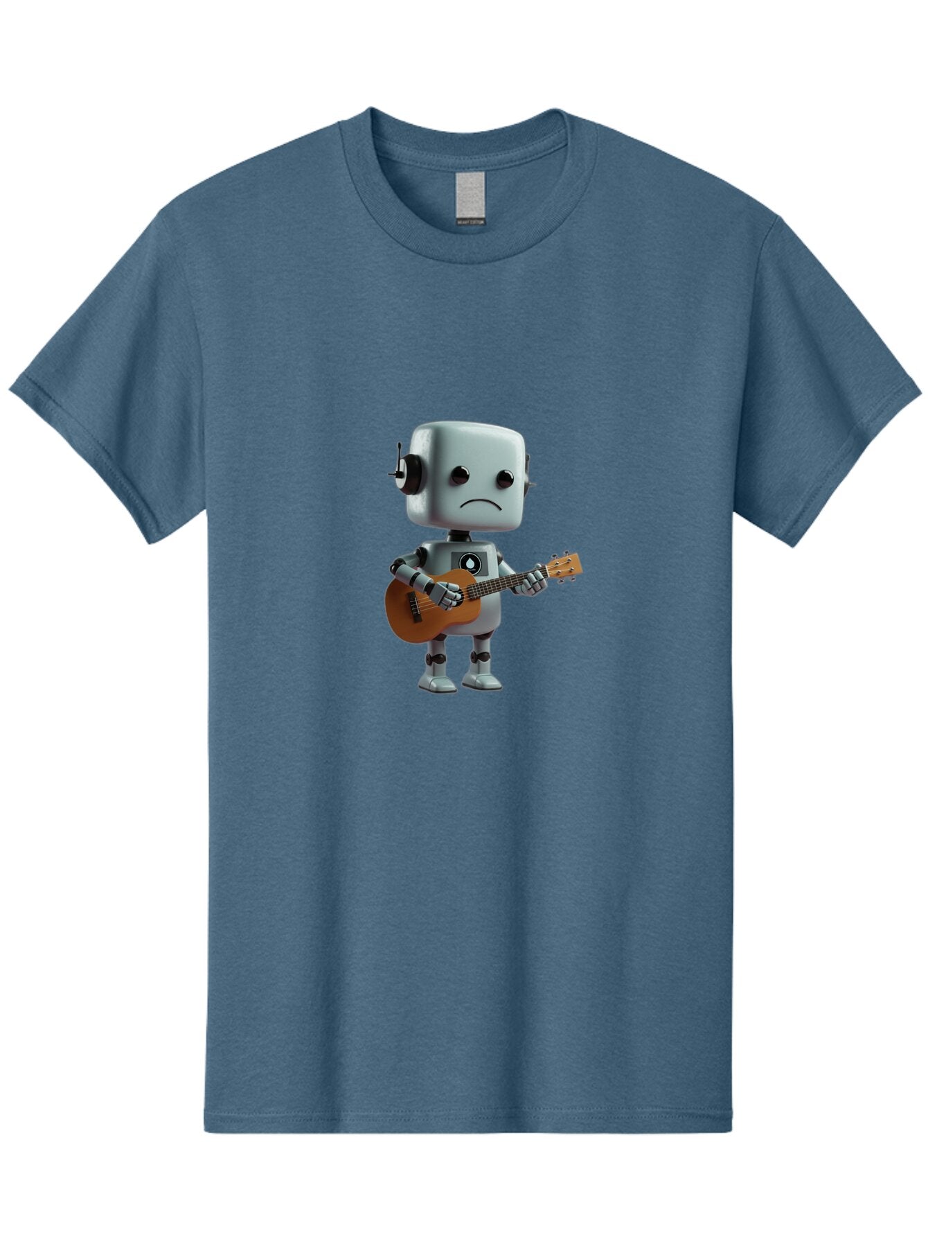 Sad-Robot-With-Guitar-1 Men'S Graphic Tee, 100% Cotton, Comfortable Casual Summer Wear, Machine Washable, Vintage Camera, Old Camera, Antique Camera, Black Camera, Classic Photography, Photography Equipment, Nostalgic Device, Film Camera, Bao839 13