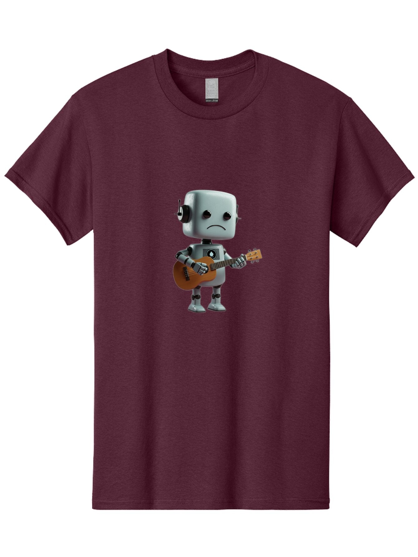 Sad-Robot-With-Guitar-1 Men'S Graphic Tee, 100% Cotton, Comfortable Casual Summer Wear, Machine Washable, Vintage Camera, Old Camera, Antique Camera, Black Camera, Classic Photography, Photography Equipment, Nostalgic Device, Film Camera, Bao839 4