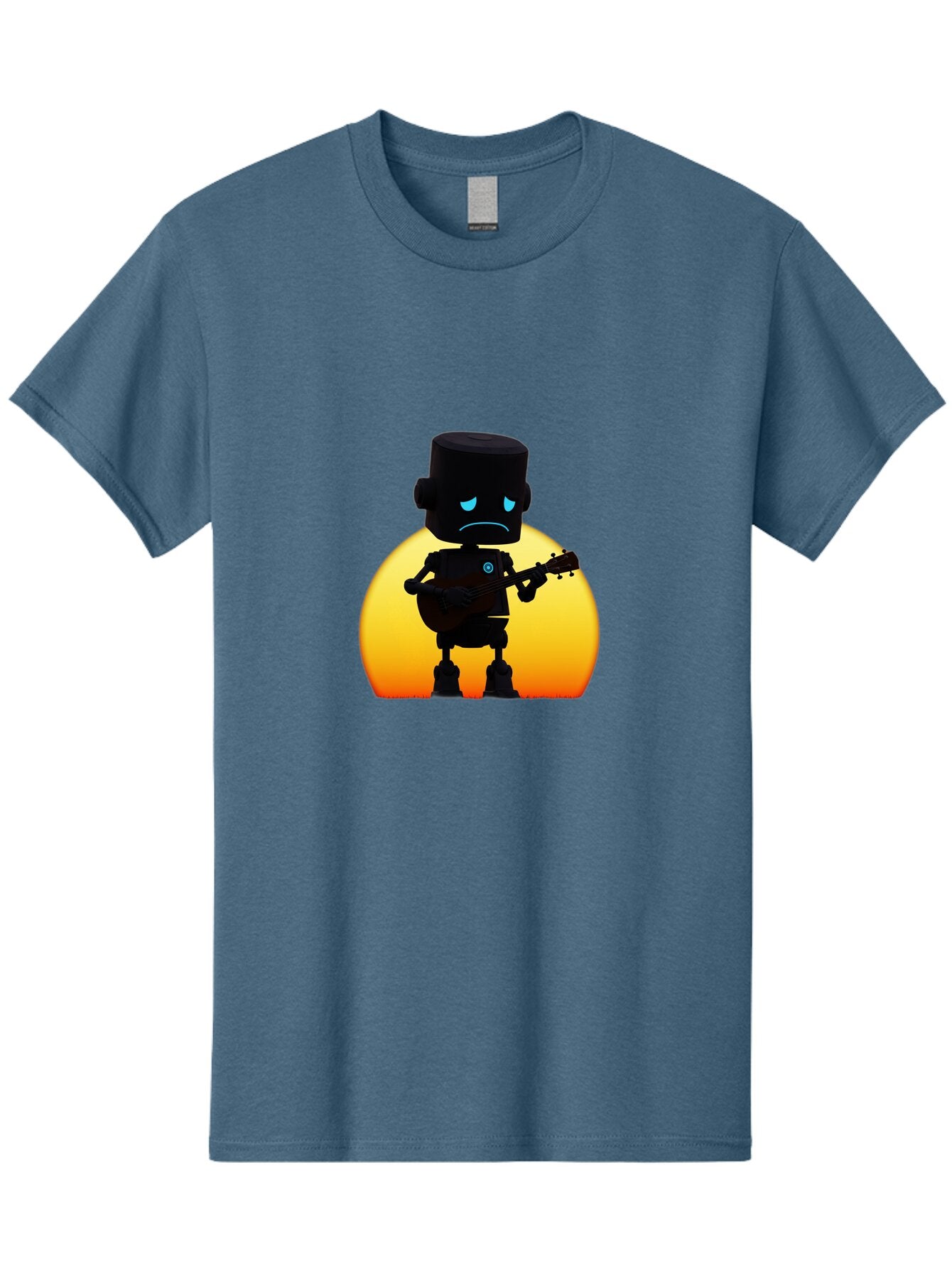 Sad-Robot-With-Guitar-2 Men'S Graphic Tee, 100% Cotton, Comfortable Casual Summer Wear, Machine Washable, Vintage Camera, Old Camera, Antique Camera, Black Camera, Classic Photography, Photography Equipment, Nostalgic Device, Film Camera, Bao840 4
