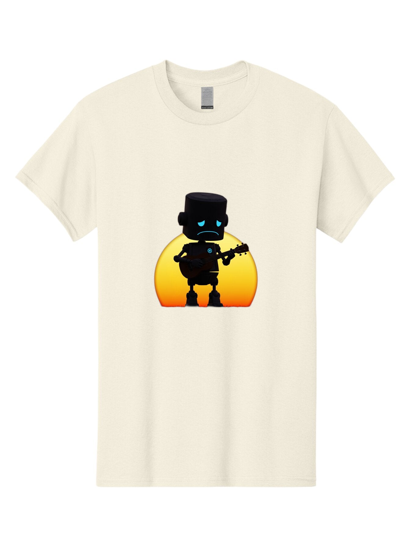 Sad-Robot-With-Guitar-2 Men'S Graphic Tee, 100% Cotton, Comfortable Casual Summer Wear, Machine Washable, Vintage Camera, Old Camera, Antique Camera, Black Camera, Classic Photography, Photography Equipment, Nostalgic Device, Film Camera, Bao840 12