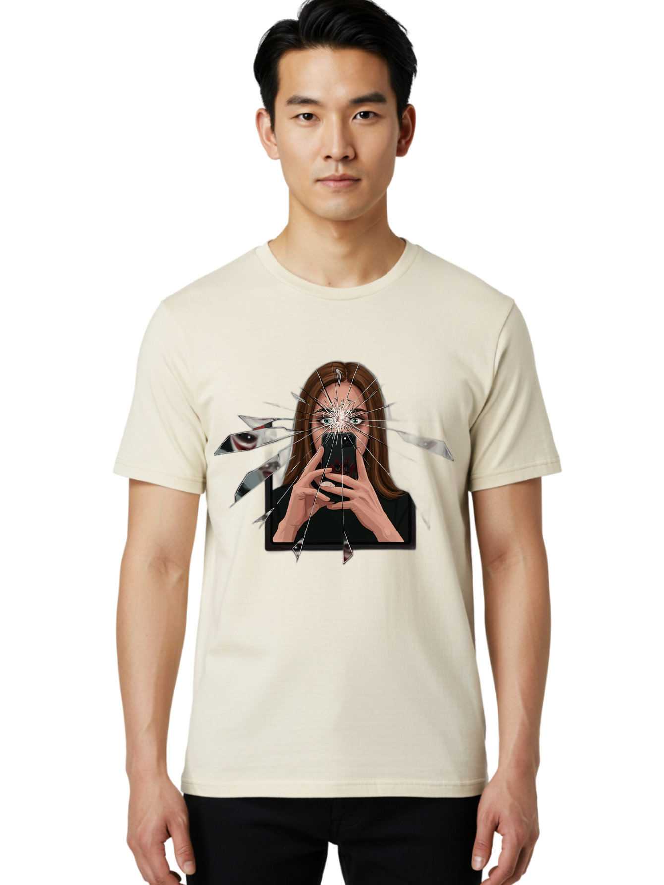 Shattered-Screen Men'S Graphic Tee, 100% Cotton, Comfortable Casual Summer Wear, Machine Washable, Vintage Camera, Old Camera, Antique Camera, Black Camera, Classic Photography, Photography Equipment, Nostalgic Device, Film Camera, Camera Art Bao855 24