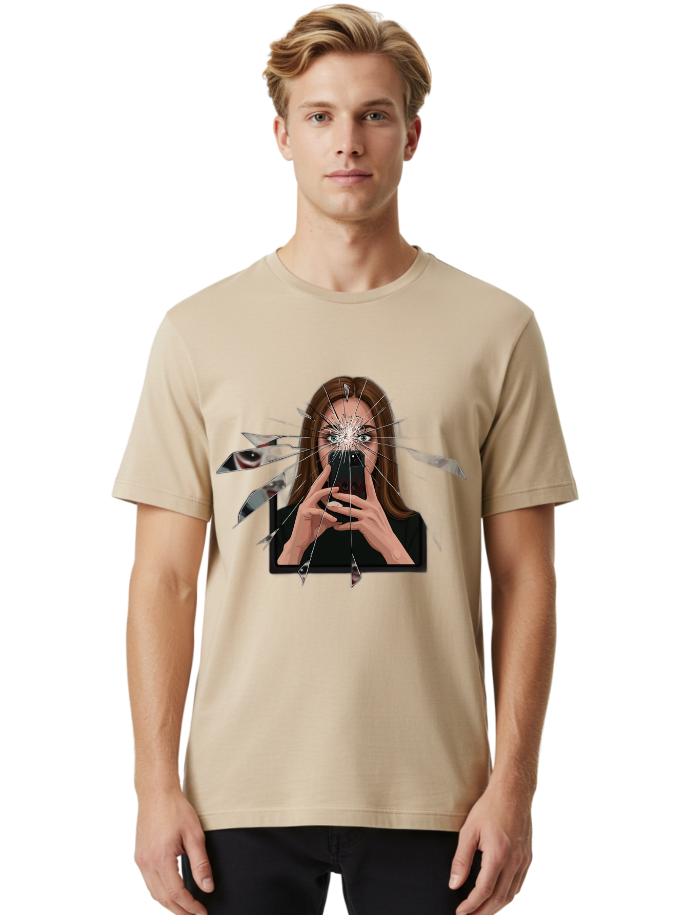 Shattered-Screen Men'S Graphic Tee, 100% Cotton, Comfortable Casual Summer Wear, Machine Washable, Vintage Camera, Old Camera, Antique Camera, Black Camera, Classic Photography, Photography Equipment, Nostalgic Device, Film Camera, Camera Art Bao855 25