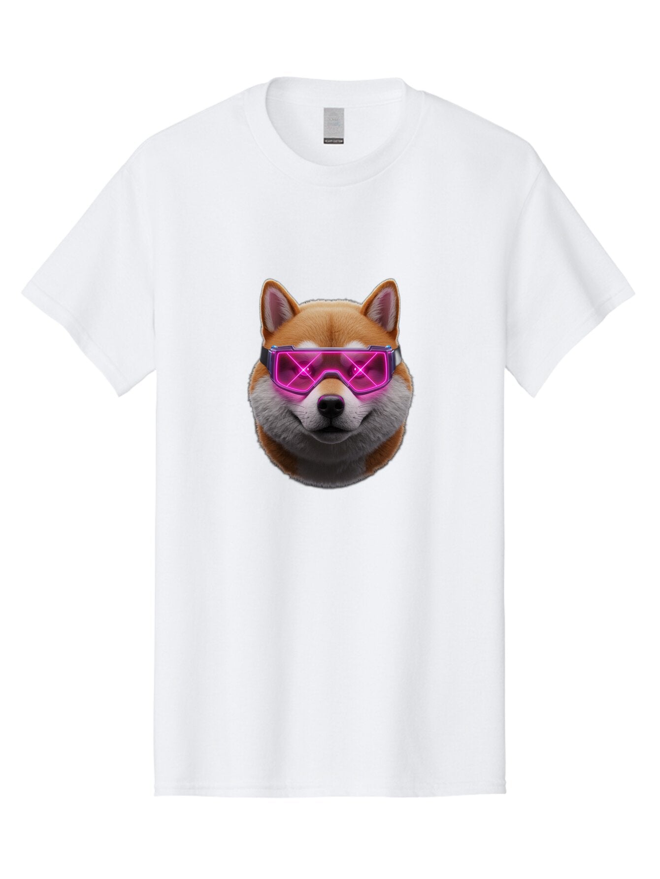 Shiba-Inu-With-Neon-Glasses Men'S Graphic Tee, 100% Cotton, Comfortable Casual Summer Wear, Machine Washable, Vintage Camera, Old Camera, Antique Camera, Black Camera, Classic Photography, Photography Equipment, Nostalgic Device, Film Camera, Bao865