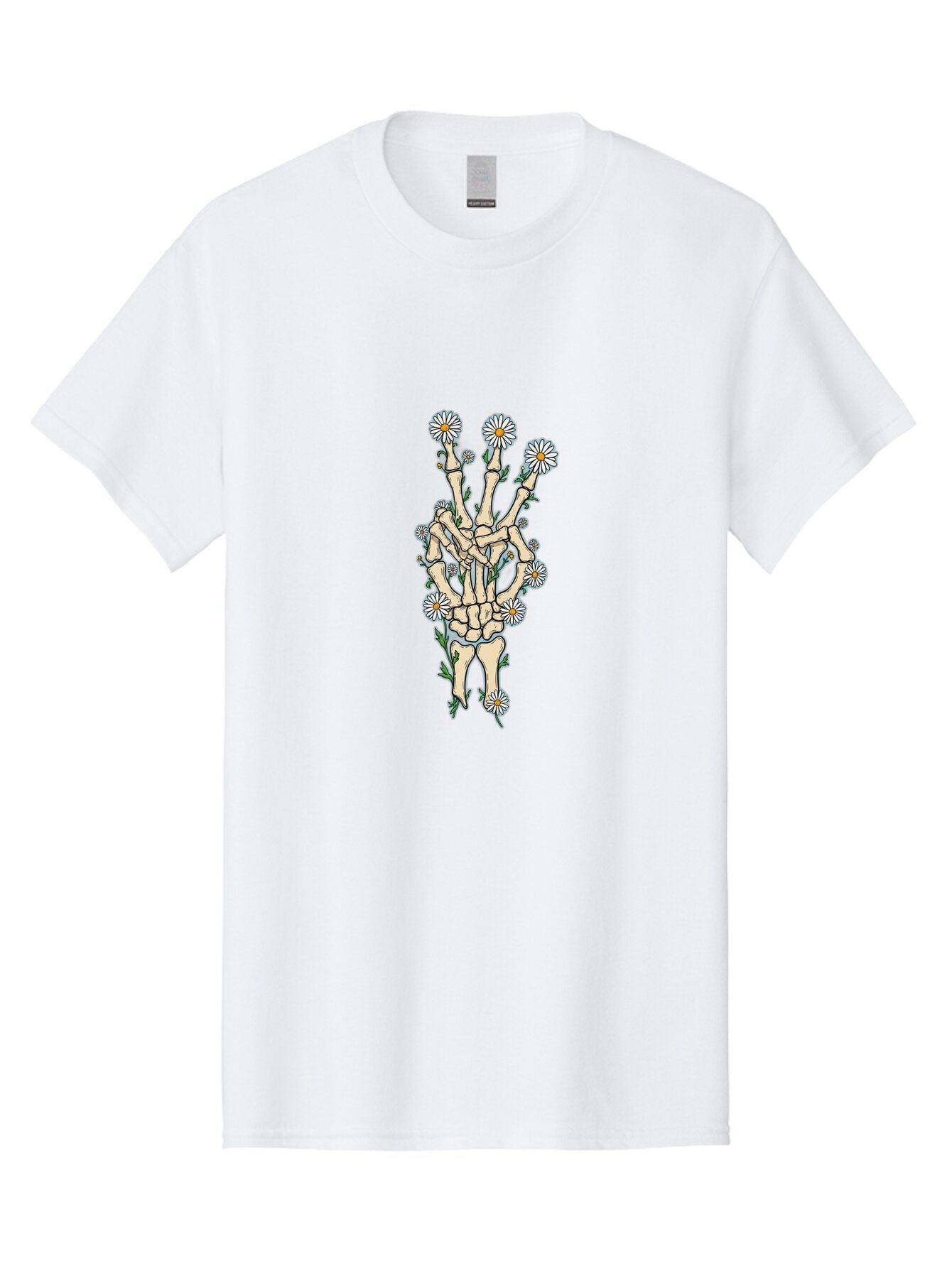 Skeleton-Hand-With-Daisies-1 Men'S Graphic Tee, 100% Cotton, Comfortable Casual Summer Wear, Machine Washable, Vintage Camera, Old Camera, Antique Camera, Black Camera, Classic Photography, Photography Equipment, Nostalgic Device, Film Camera, Bao875 9