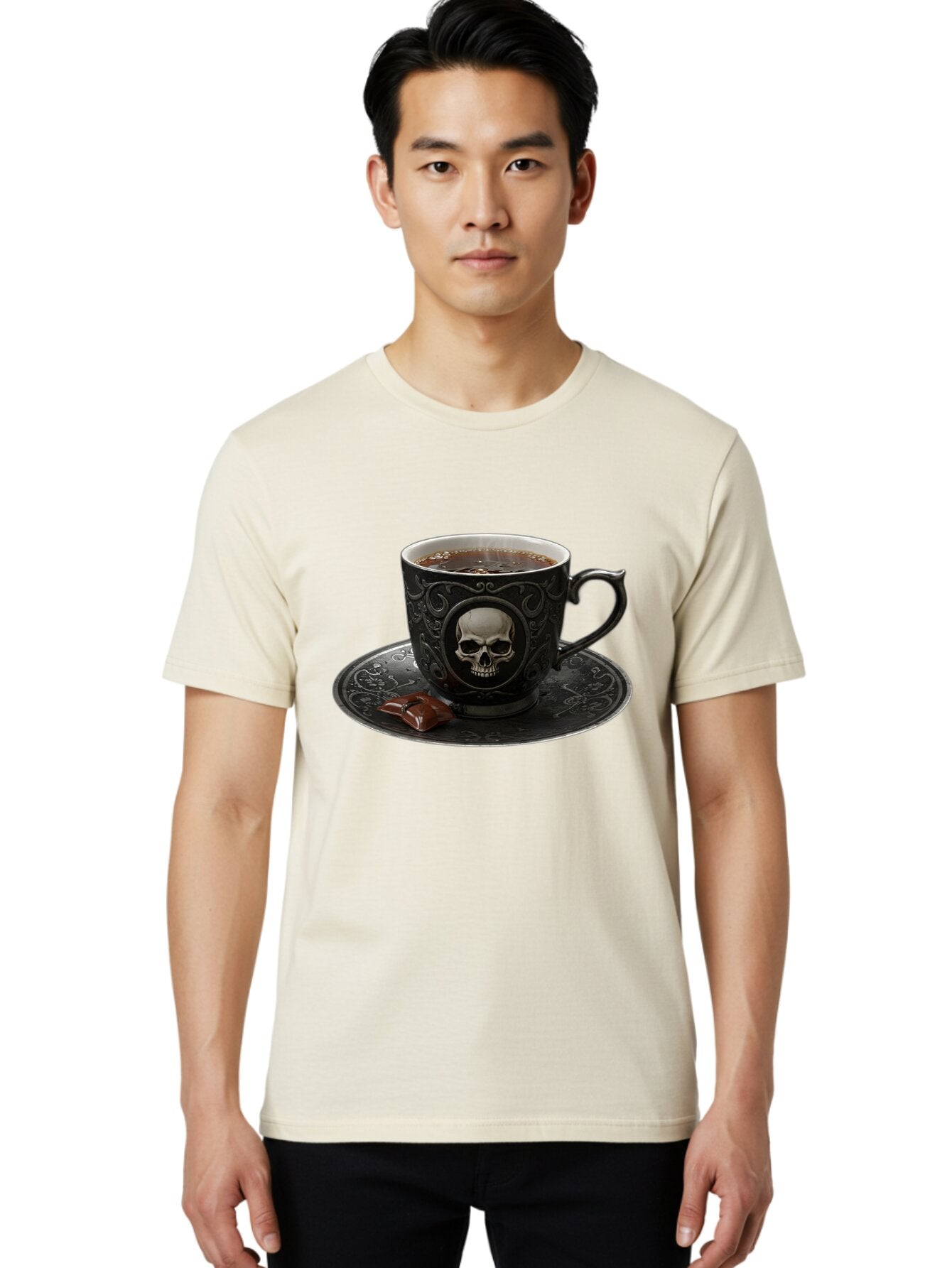 Skull-Cup Men'S Graphic Tee, 100% Cotton, Comfortable Casual Summer Wear, Machine Washable, Vintage Camera, Old Camera, Antique Camera, Black Camera, Classic Photography, Photography Equipment, Nostalgic Device, Film Camera, Camera Art Bao881 26