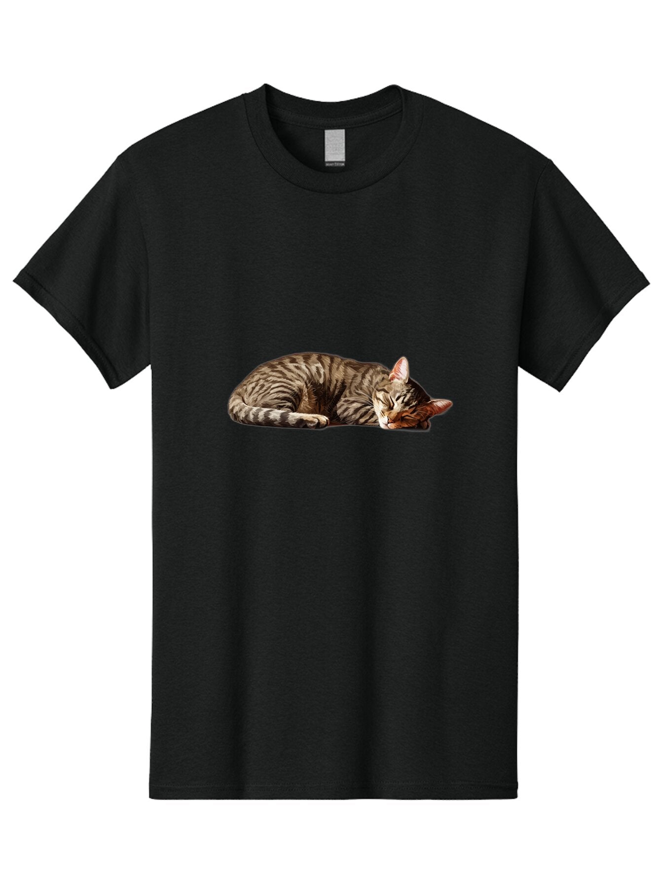 Sleeping-Tabby-Cat-1 Men'S Graphic Tee, 100% Cotton, Comfortable Casual Summer Wear, Machine Washable, Vintage Camera, Old Camera, Antique Camera, Black Camera, Classic Photography, Photography Equipment, Nostalgic Device, Film Camera, Bao885