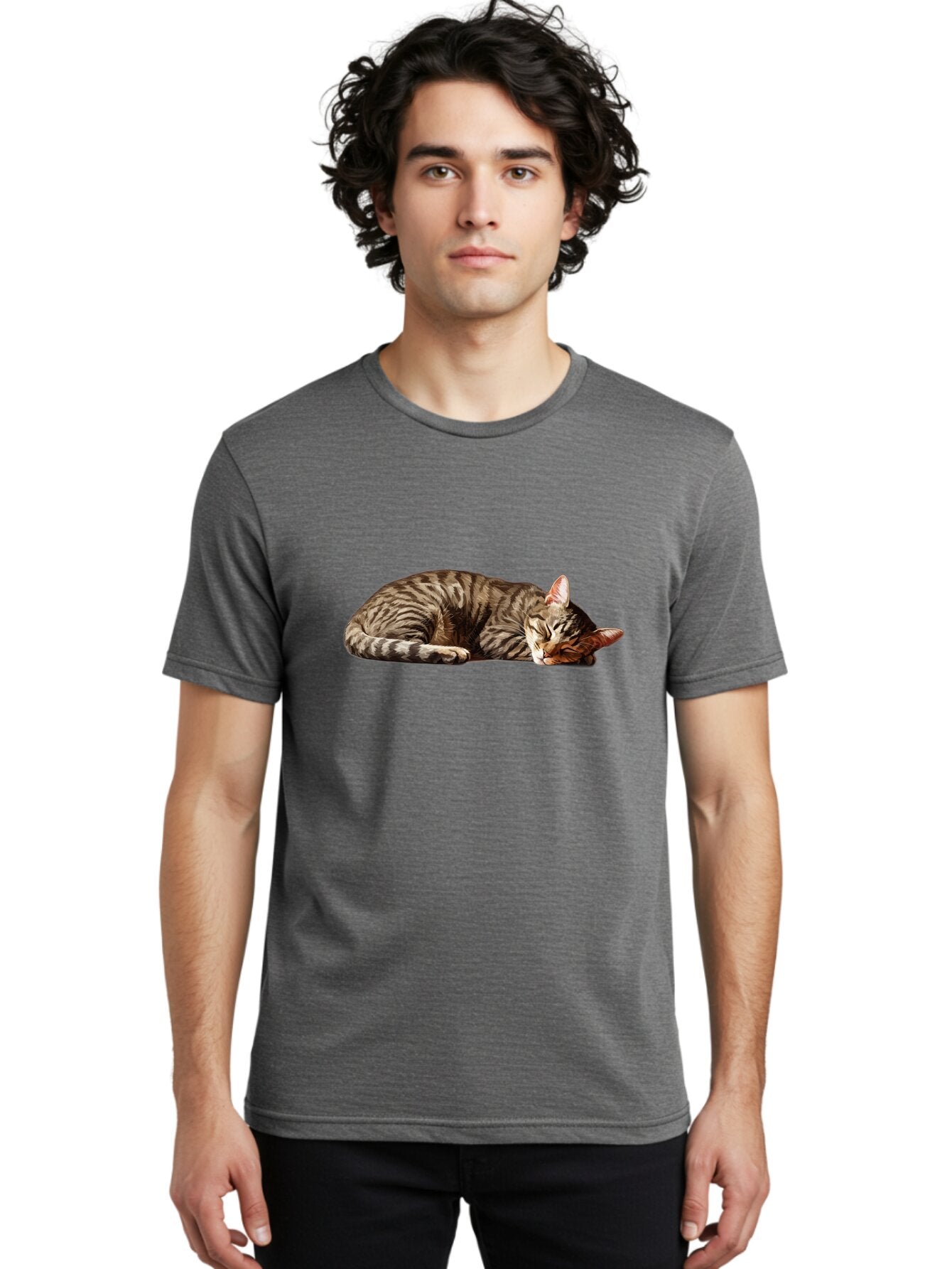 Sleeping-Tabby-Cat-1 Men'S Graphic Tee, 100% Cotton, Comfortable Casual Summer Wear, Machine Washable, Vintage Camera, Old Camera, Antique Camera, Black Camera, Classic Photography, Photography Equipment, Nostalgic Device, Film Camera, Bao885 28