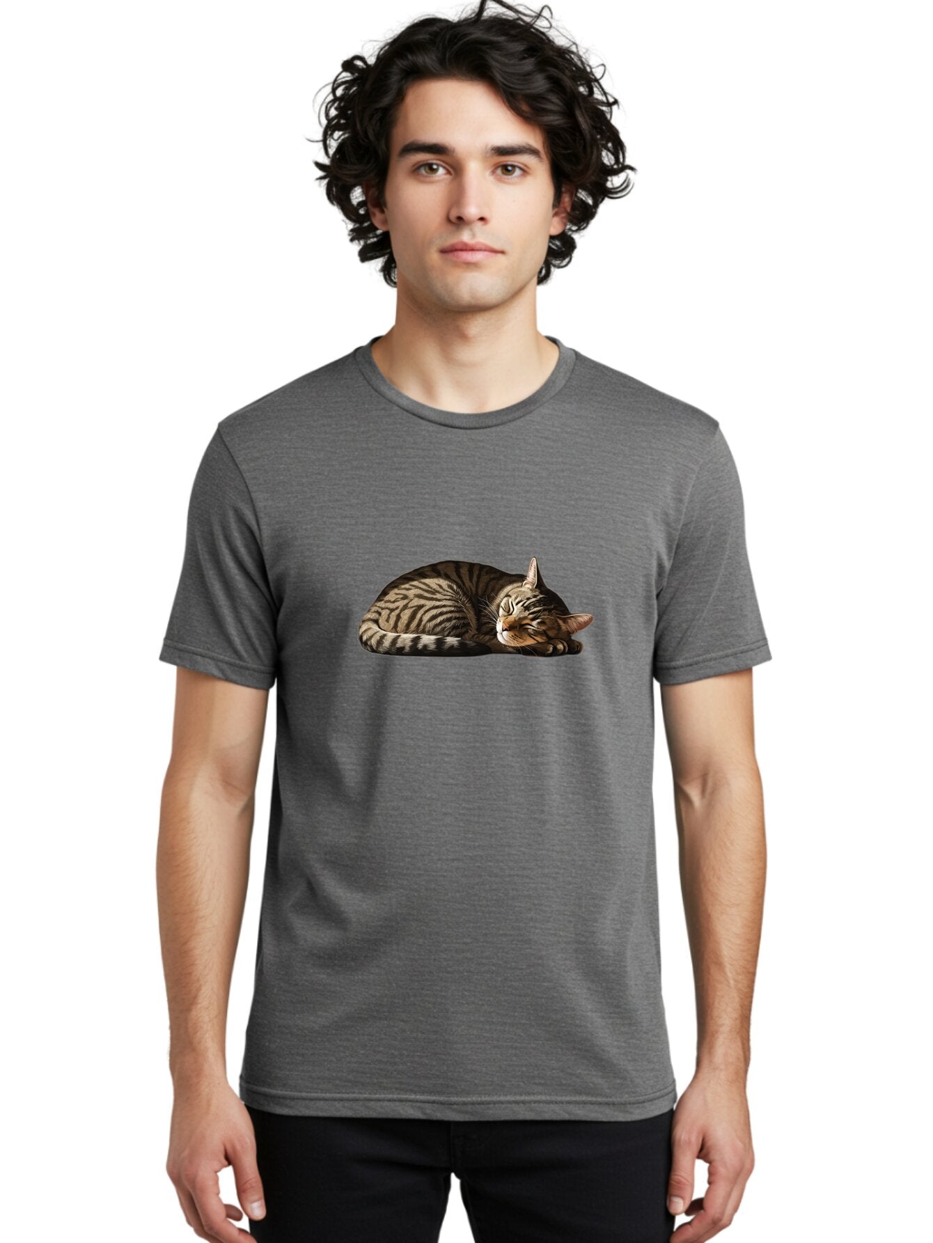 Sleeping-Tabby-Cat-2 Men'S Graphic Tee, 100% Cotton, Comfortable Casual Summer Wear, Machine Washable, Vintage Camera, Old Camera, Antique Camera, Black Camera, Classic Photography, Photography Equipment, Nostalgic Device, Film Camera, Bao886 23