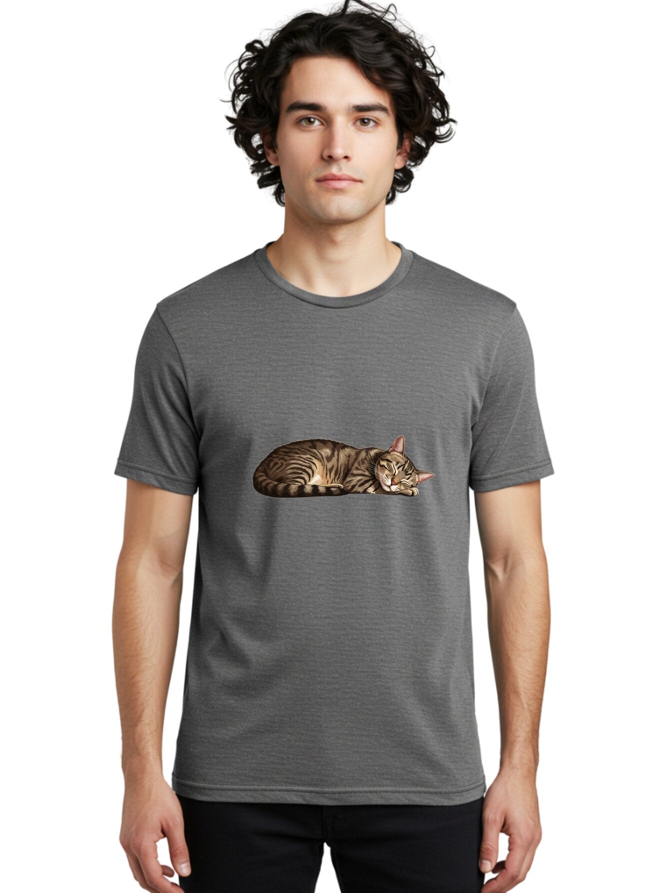 Sleeping-Tabby-Cat-3 Men'S Graphic Tee, 100% Cotton, Comfortable Casual Summer Wear, Machine Washable, Vintage Camera, Old Camera, Antique Camera, Black Camera, Classic Photography, Photography Equipment, Nostalgic Device, Film Camera, Bao887 23