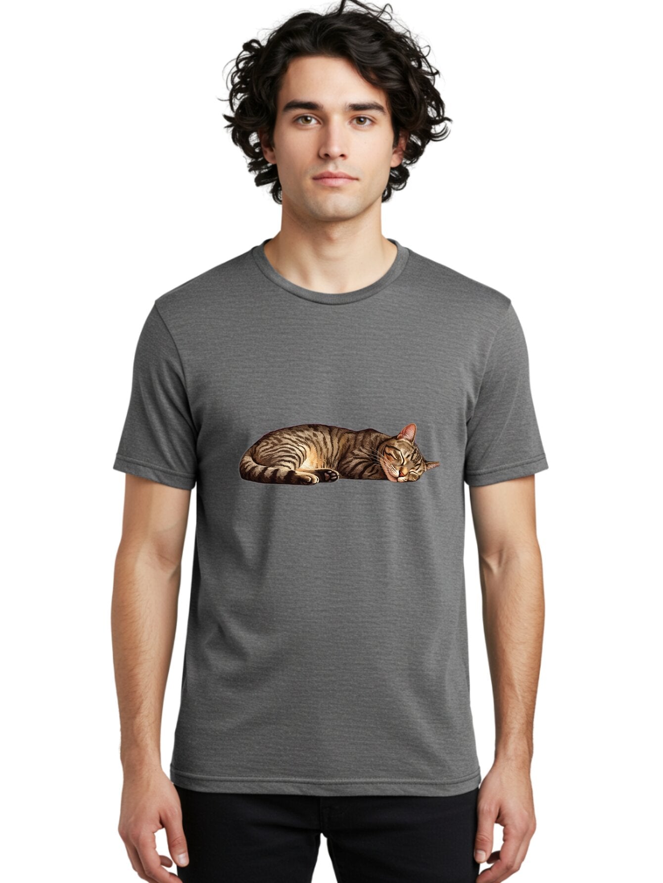 Sleeping-Tabby-Cat-4 Men'S Graphic Tee, 100% Cotton, Comfortable Casual Summer Wear, Machine Washable, Vintage Camera, Old Camera, Antique Camera, Black Camera, Classic Photography, Photography Equipment, Nostalgic Device, Film Camera, Bao888 26