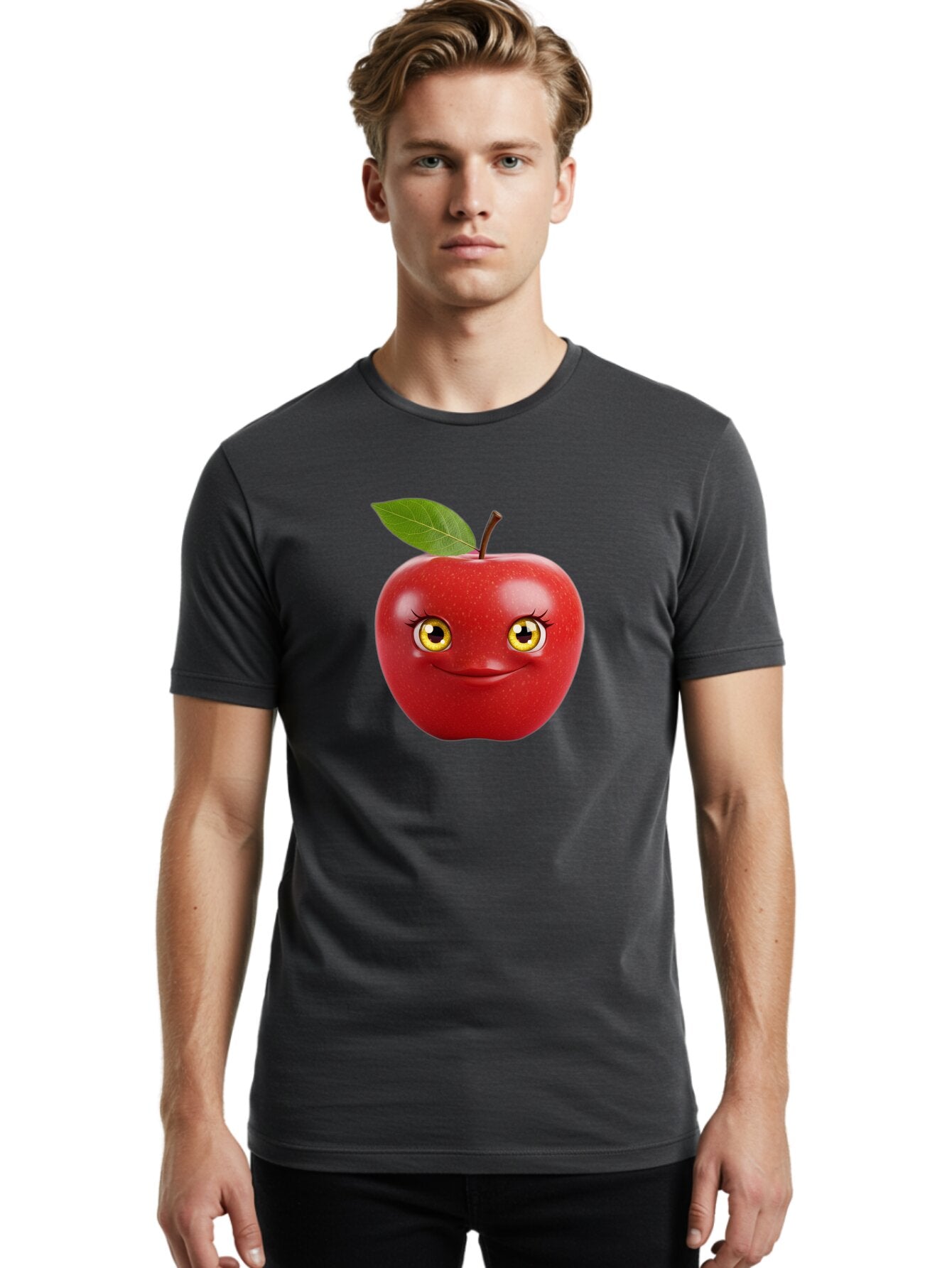 Smiling-Apple-2 Men'S Graphic Tee, 100% Cotton, Comfortable Casual Summer Wear, Machine Washable, Vintage Camera, Old Camera, Antique Camera, Black Camera, Classic Photography, Photography Equipment, Nostalgic Device, Film Camera, Camera Art Bao896 22
