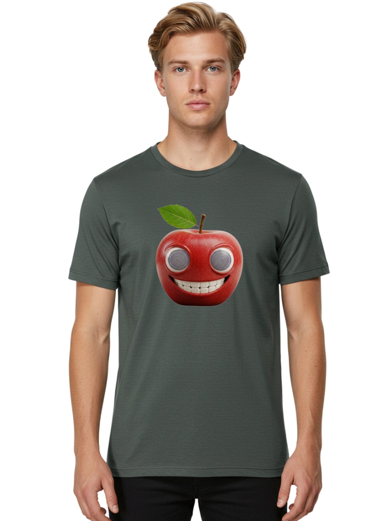 Smiling-Apple-3 Men'S Graphic Tee, 100% Cotton, Comfortable Casual Summer Wear, Machine Washable, Vintage Camera, Old Camera, Antique Camera, Black Camera, Classic Photography, Photography Equipment, Nostalgic Device, Film Camera, Camera Art Bao897 29