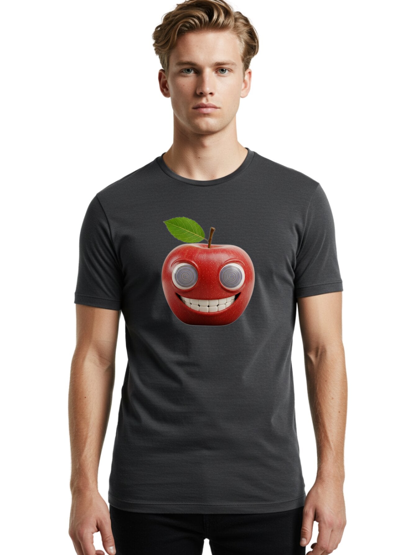 Smiling-Apple-3 Men'S Graphic Tee, 100% Cotton, Comfortable Casual Summer Wear, Machine Washable, Vintage Camera, Old Camera, Antique Camera, Black Camera, Classic Photography, Photography Equipment, Nostalgic Device, Film Camera, Camera Art Bao897 27