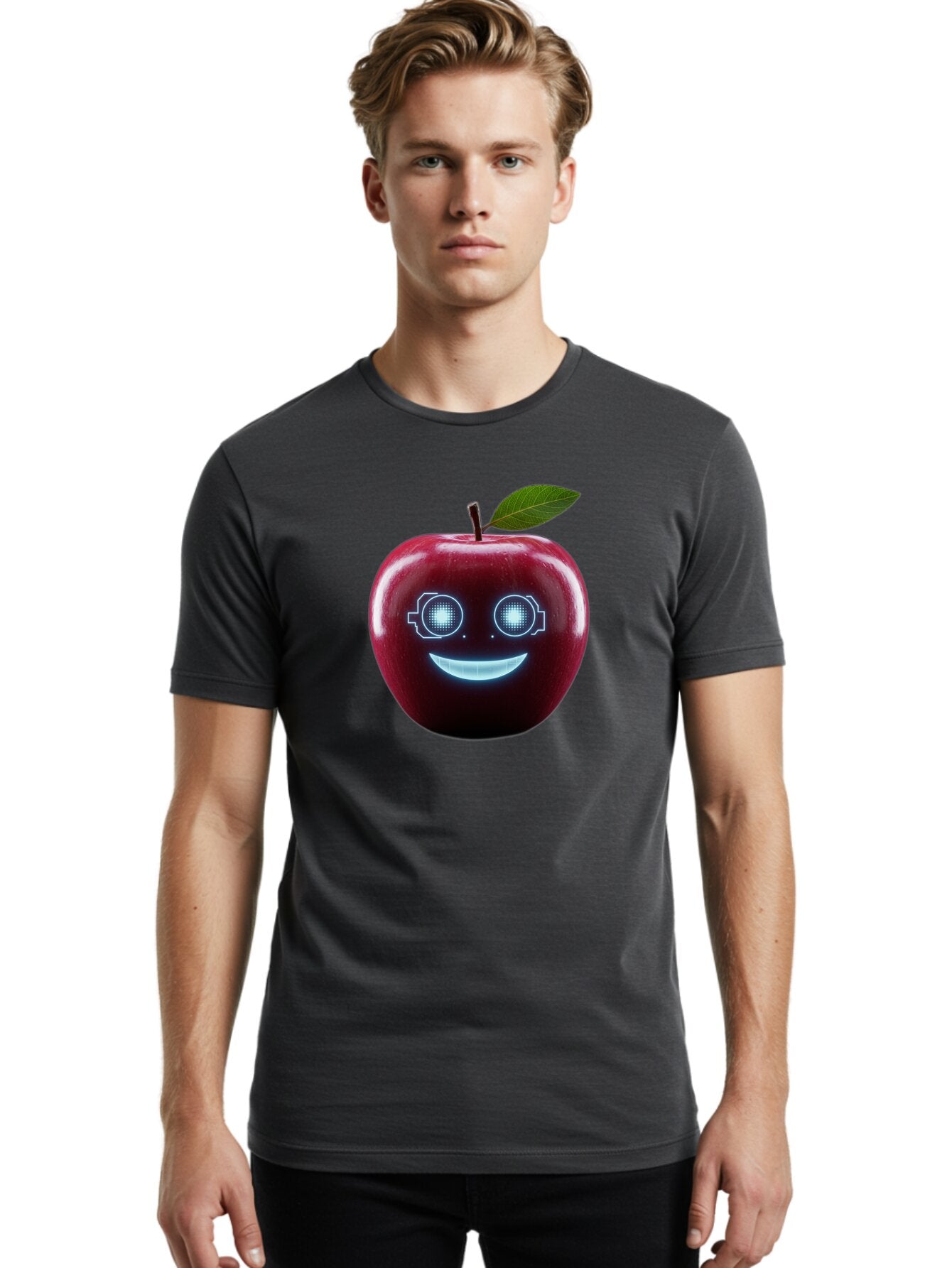 Smiling-Apple-4 Men'S Graphic Tee, 100% Cotton, Comfortable Casual Summer Wear, Machine Washable, Vintage Camera, Old Camera, Antique Camera, Black Camera, Classic Photography, Photography Equipment, Nostalgic Device, Film Camera, Camera Art Bao898 27