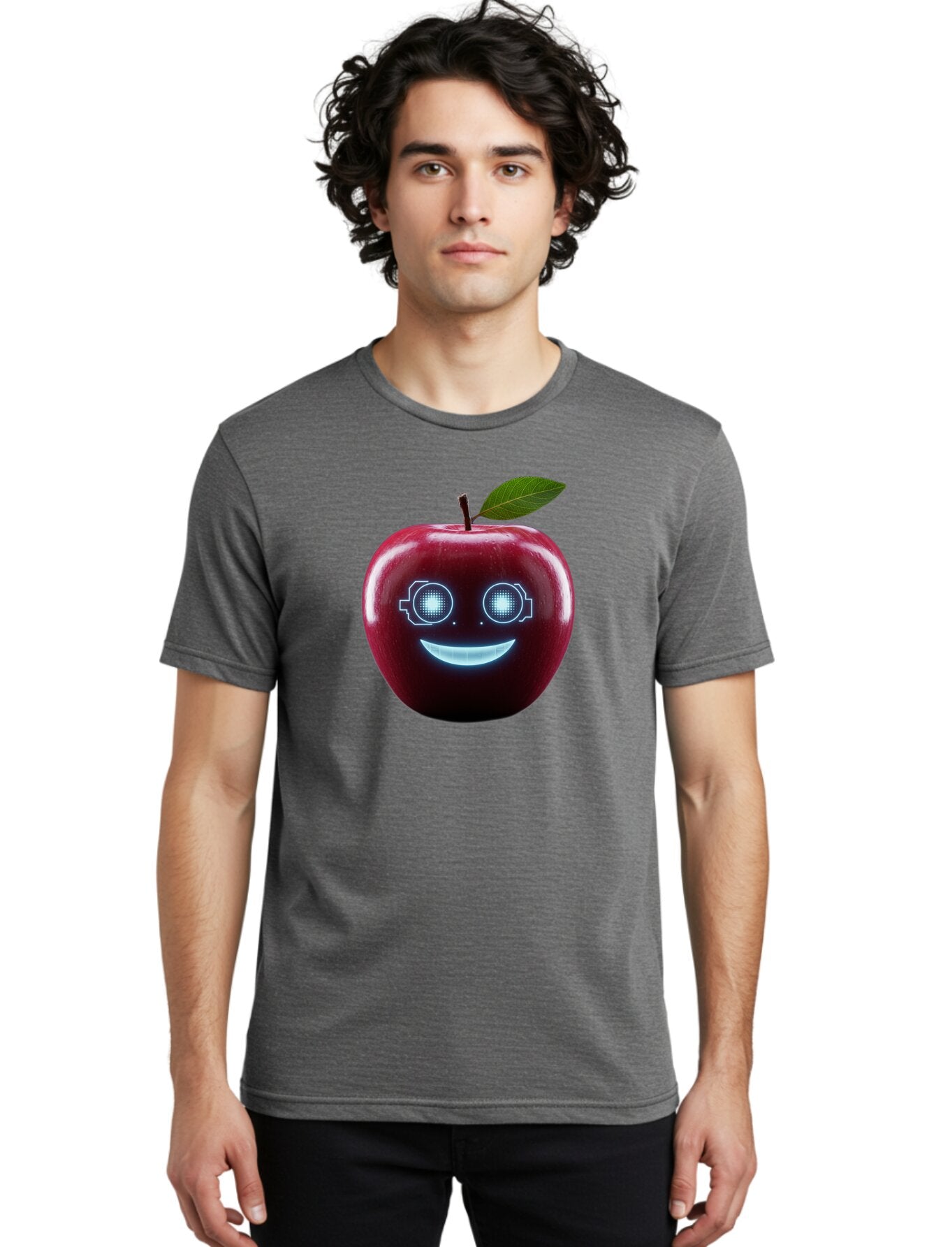 Smiling-Apple-4 Men'S Graphic Tee, 100% Cotton, Comfortable Casual Summer Wear, Machine Washable, Vintage Camera, Old Camera, Antique Camera, Black Camera, Classic Photography, Photography Equipment, Nostalgic Device, Film Camera, Camera Art Bao898 19