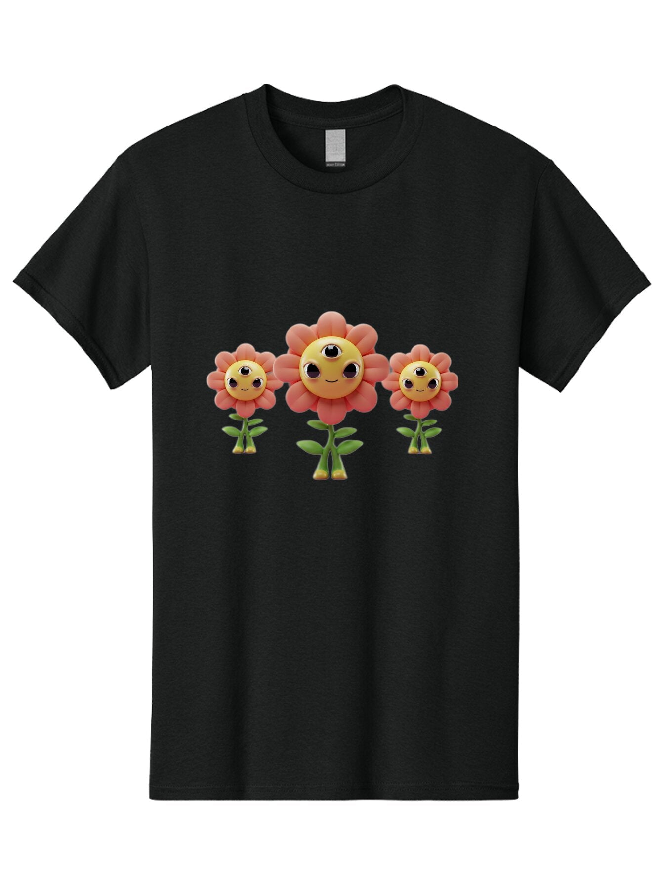 Smiling-Flowers-1 Men'S Graphic Tee, 100% Cotton, Comfortable Casual Summer Wear, Machine Washable, Vintage Camera, Old Camera, Antique Camera, Black Camera, Classic Photography, Photography Equipment, Nostalgic Device, Film Camera, Camera Art Bao900 8