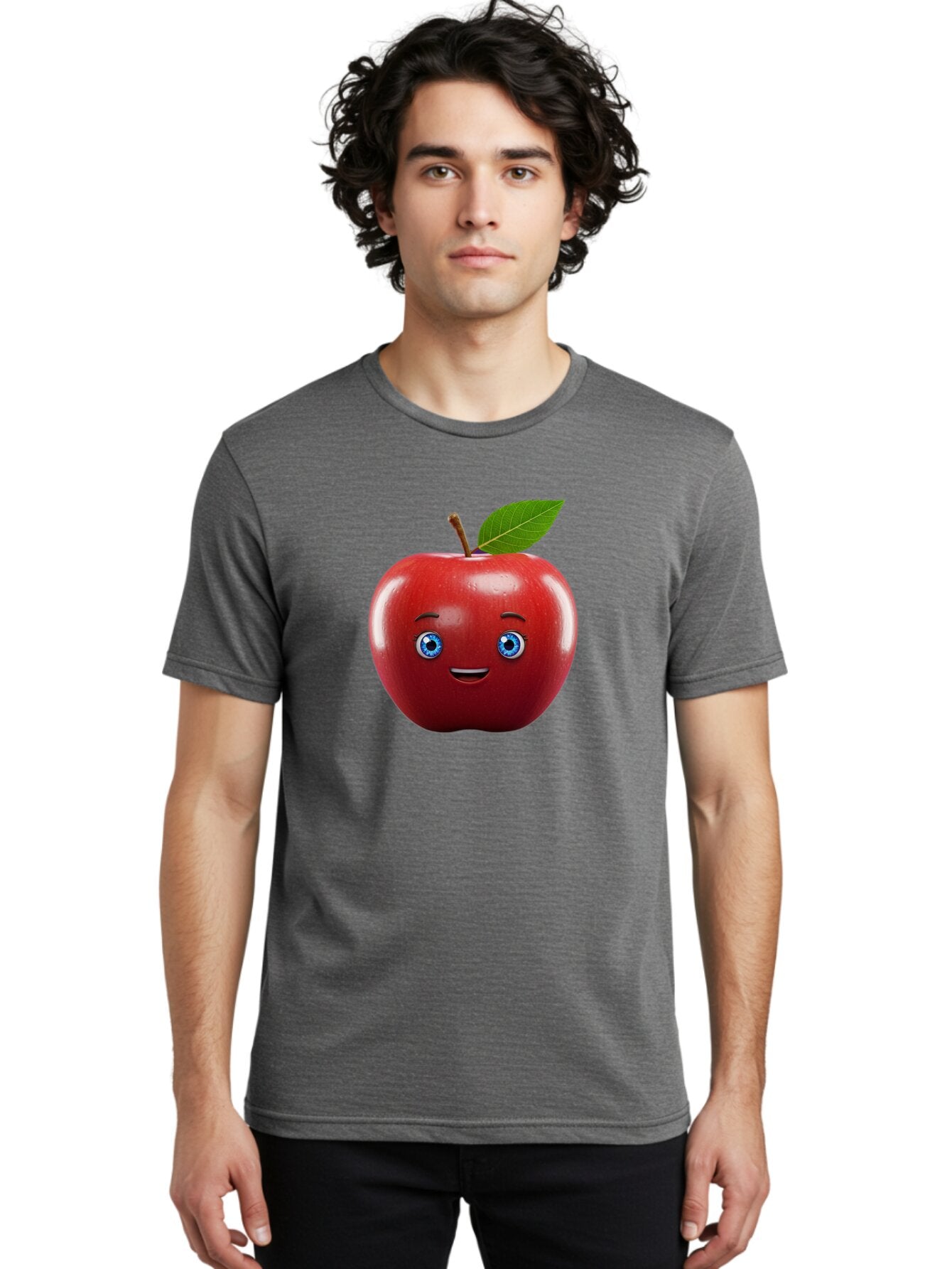Smiling-Red-Apple-1 Men'S Graphic Tee, 100% Cotton, Comfortable Casual Summer Wear, Machine Washable, Vintage Camera, Old Camera, Antique Camera, Black Camera, Classic Photography, Photography Equipment, Nostalgic Device, Film Camera, Bao903 27