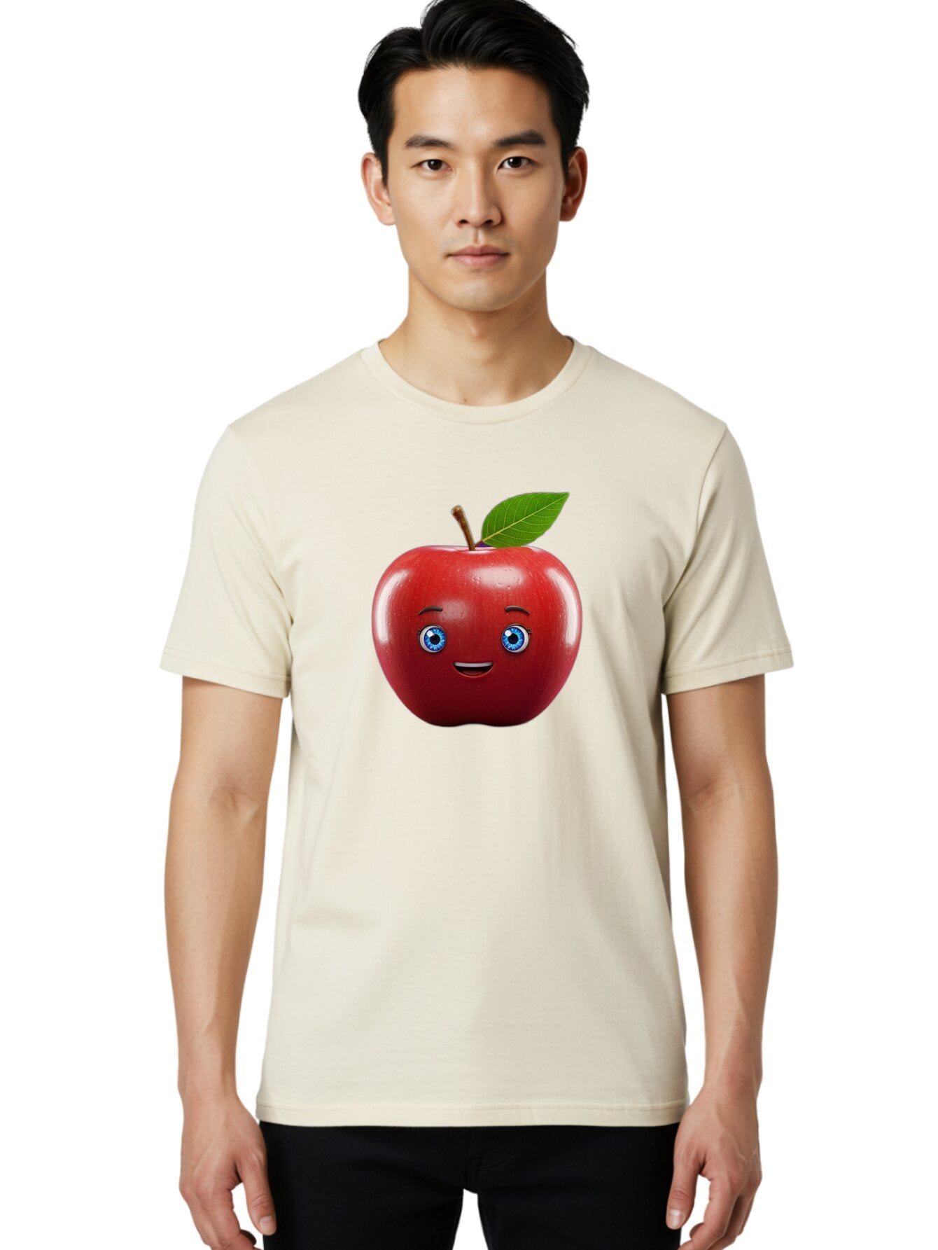 Smiling-Red-Apple-1 Men'S Graphic Tee, 100% Cotton, Comfortable Casual Summer Wear, Machine Washable, Vintage Camera, Old Camera, Antique Camera, Black Camera, Classic Photography, Photography Equipment, Nostalgic Device, Film Camera, Bao903 26