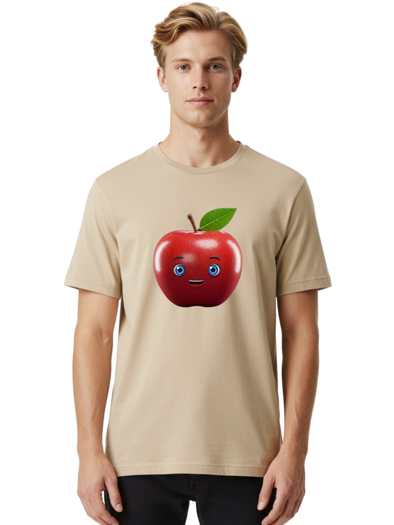 Smiling-Red-Apple-1 Men'S Graphic Tee, 100% Cotton, Comfortable Casual Summer Wear, Machine Washable, Vintage Camera, Old Camera, Antique Camera, Black Camera, Classic Photography, Photography Equipment, Nostalgic Device, Film Camera, Bao903 22