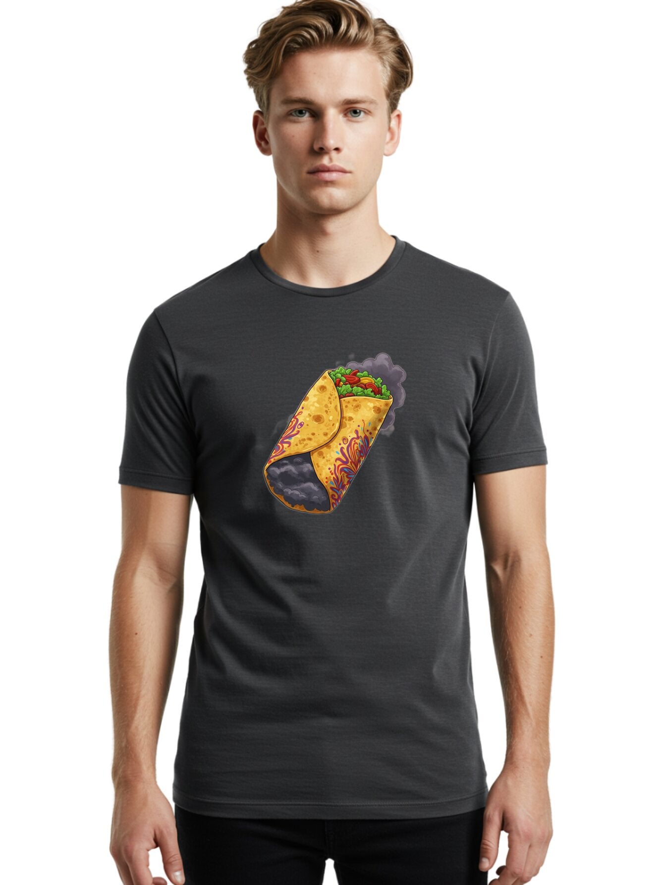 Smoking-Burrito Men'S Graphic Tee, 100% Cotton, Comfortable Casual Summer Wear, Machine Washable, Vintage Camera, Old Camera, Antique Camera, Black Camera, Classic Photography, Photography Equipment, Nostalgic Device, Film Camera, Camera Art Bao907 17