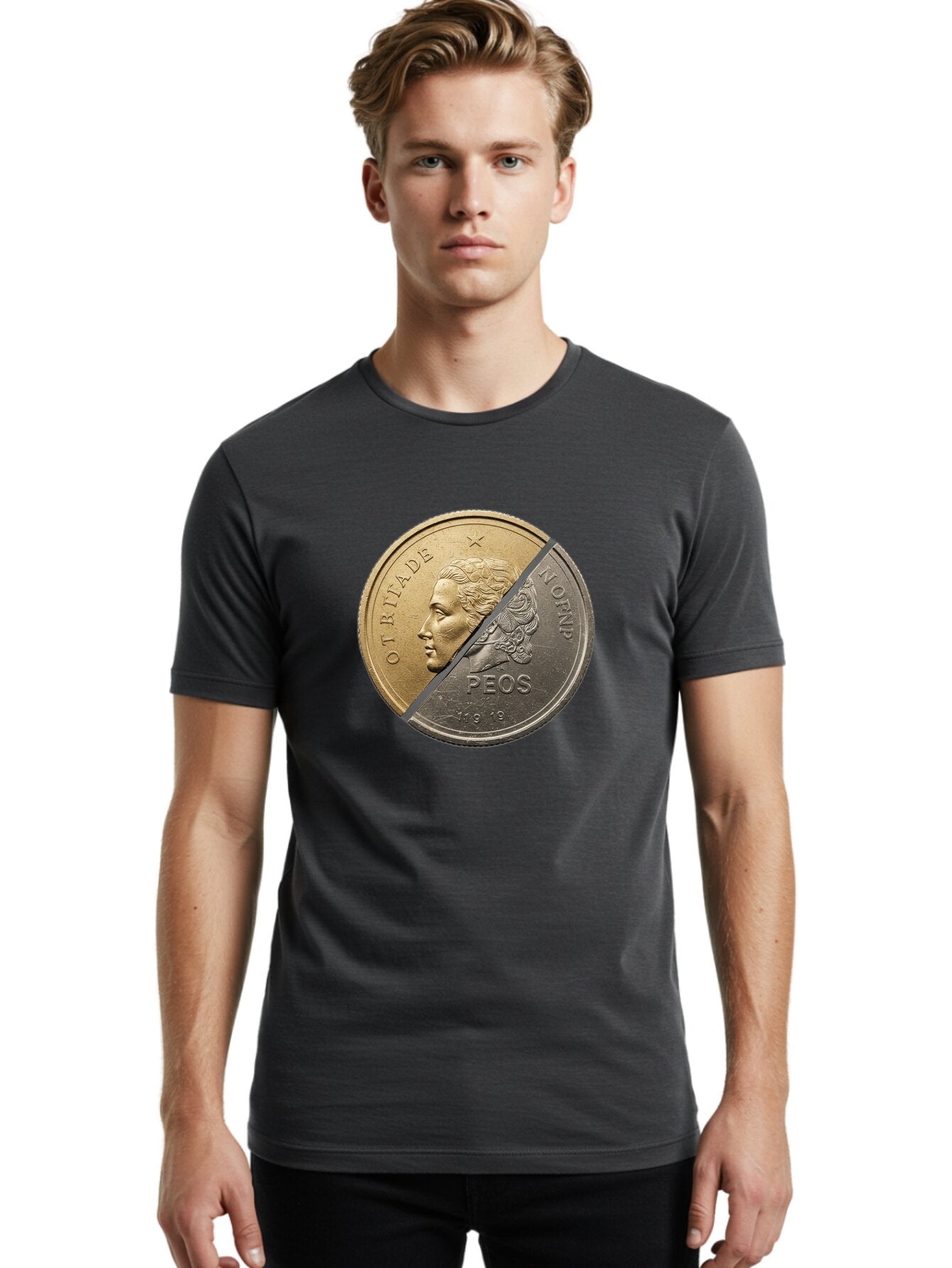 Split-Coin Men'S Graphic Tee, 100% Cotton, Comfortable Casual Summer Wear, Machine Washable, Vintage Camera, Old Camera, Antique Camera, Black Camera, Classic Photography, Photography Equipment, Nostalgic Device, Film Camera, Camera Art Bao918 23